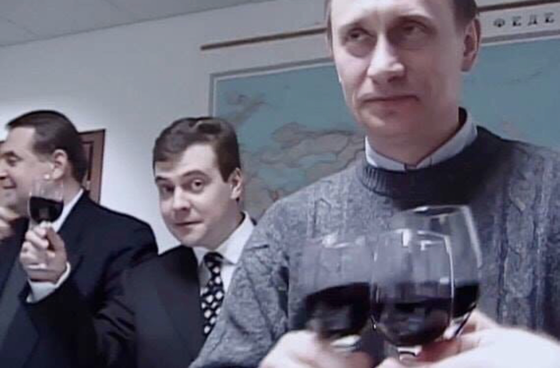 You stay there. all the best. - Dmitry Medvedev, Vladimir Putin, New Year