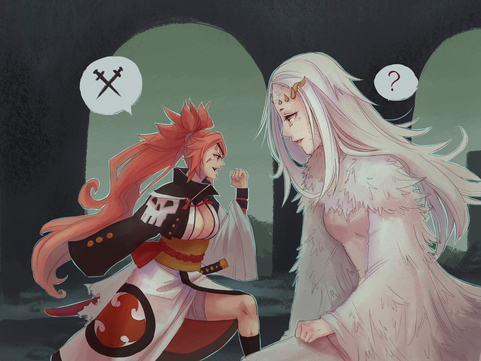 By Salamandra San - Dark souls, Art, Drawing, Comics, Priscilla, Baiken, , Longpost, Salamandra San