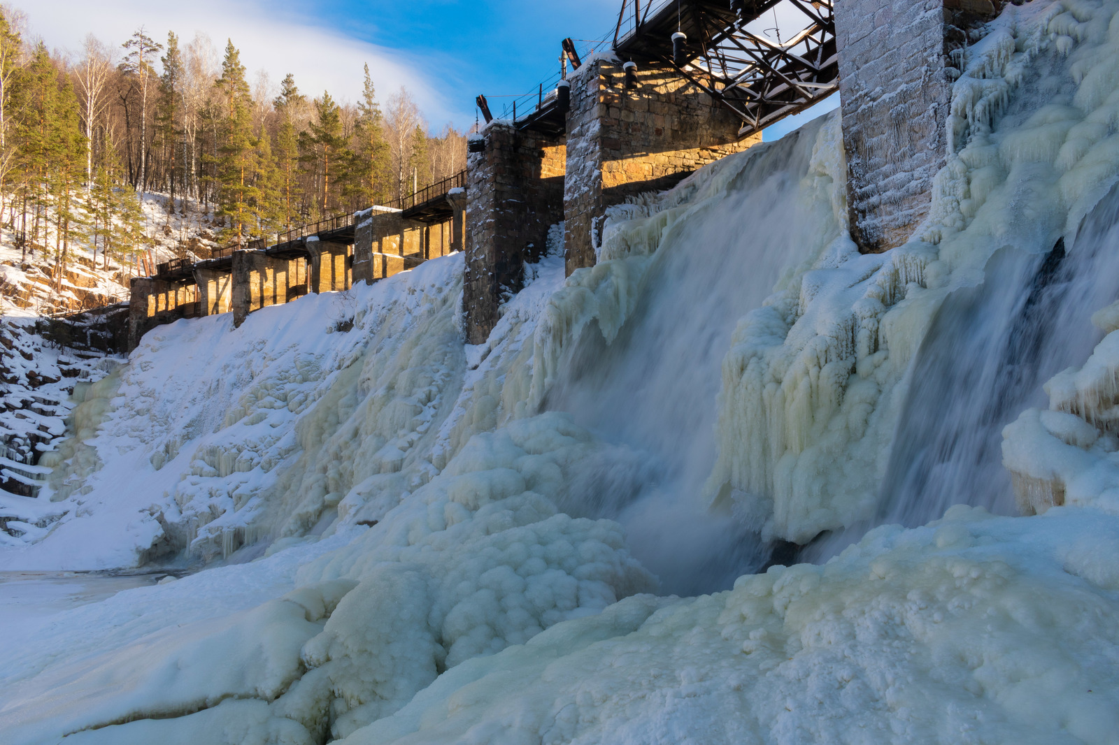 Cultural and historical monument HPP Porogi - My, Hike, Monument, Winter, Satka, Power station, Story, River, HPP Porogi