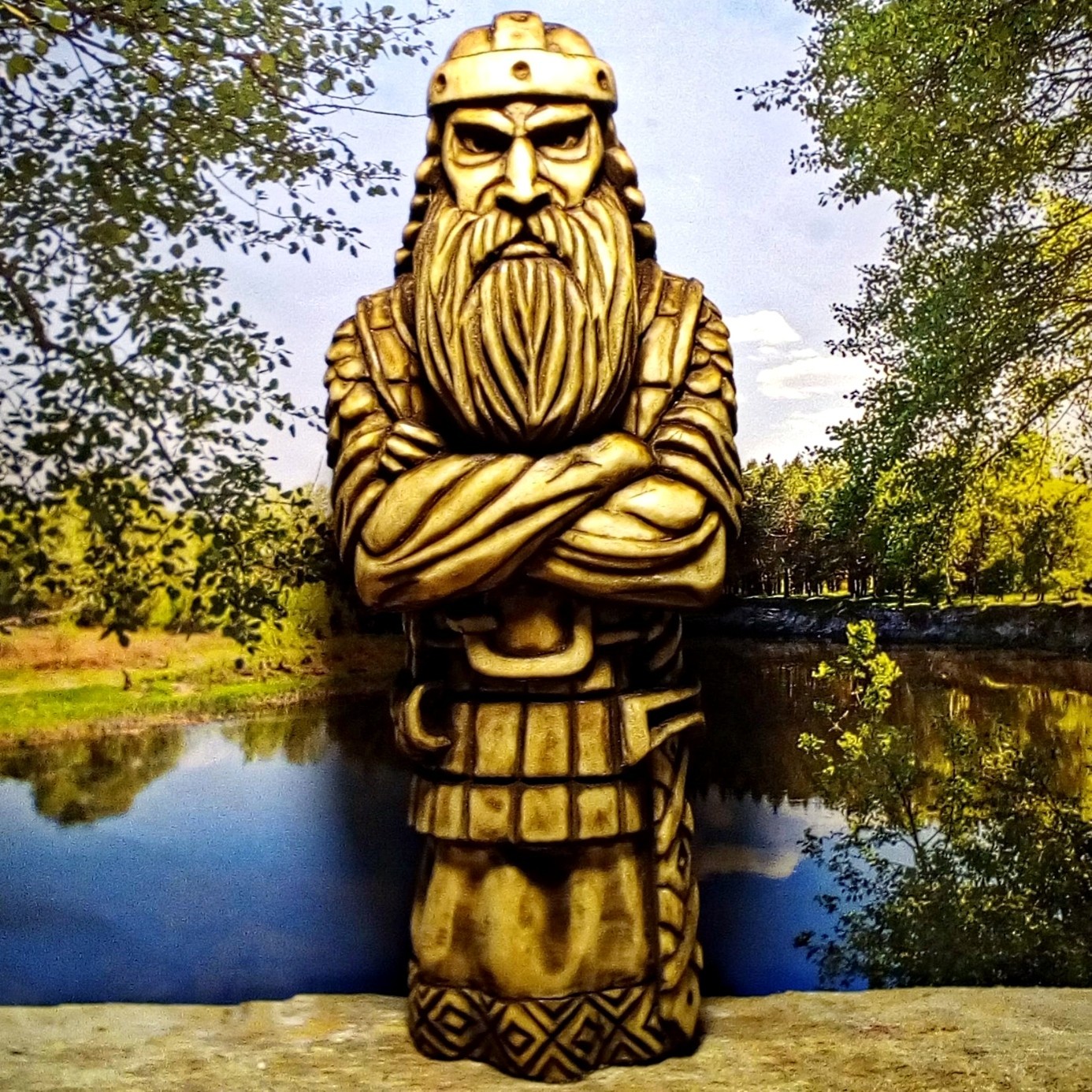 CHUR, linden material, height 20 cm.CHUR is the Slavic god of the border. - My, Wood carving, Slavic mythology, Bags, Longpost