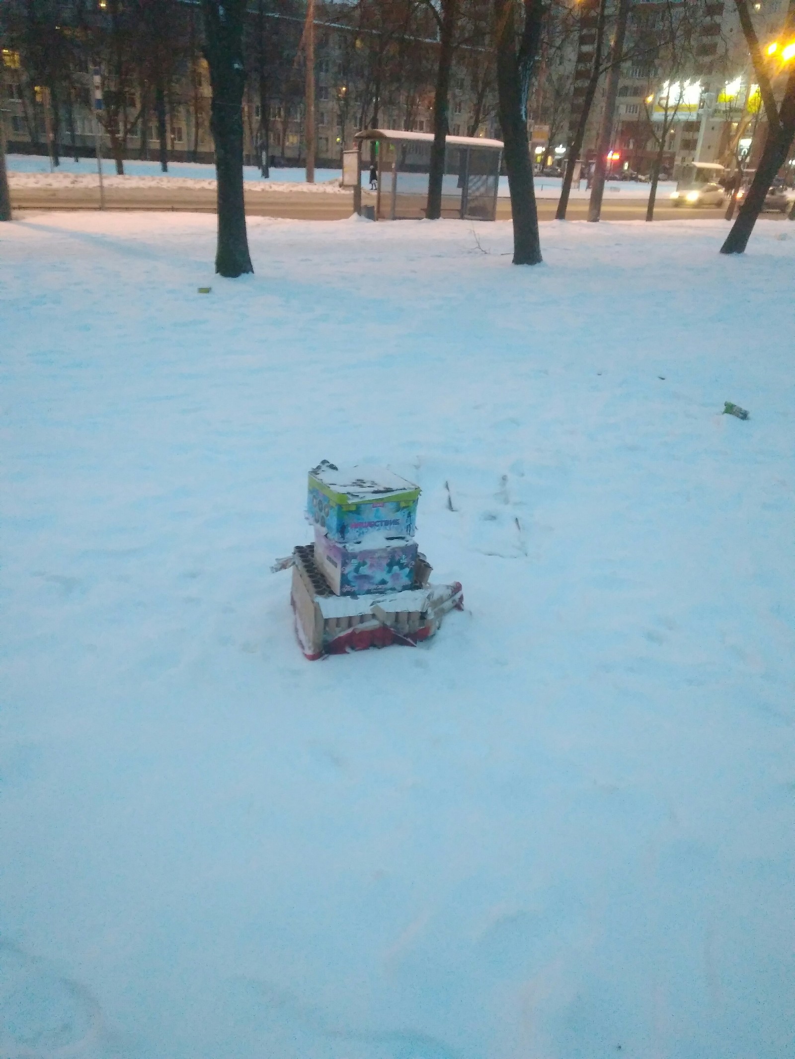 After the fireworks - My, Christmas, Firework, Garbage