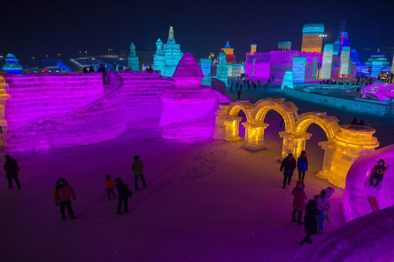 Snow and Ice Festival. - Harbin, Ice sculpture, Ice, China, The festival, , Longpost