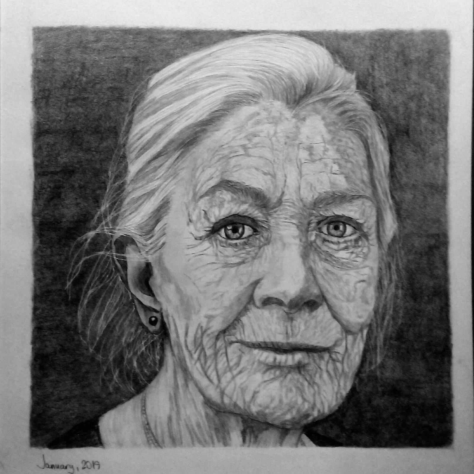 Vanessa Redgrave - My, Portrait by photo, Portrait, Drawing, Beginner artist, Pencil drawing