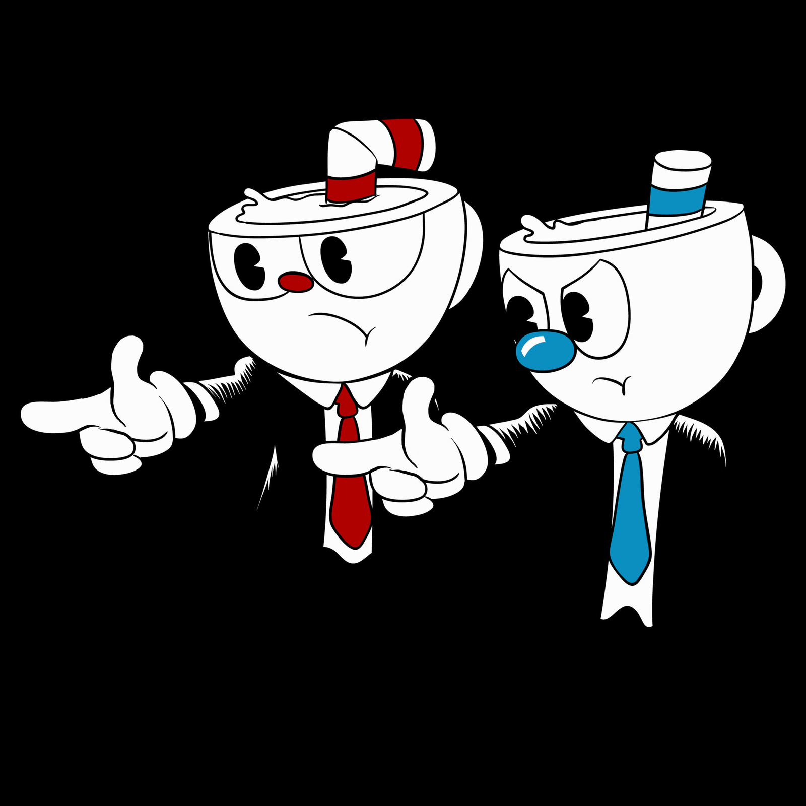 Cup Fiction - Games, Art, Crossover, Pulp Fiction, Cuphead, , 
