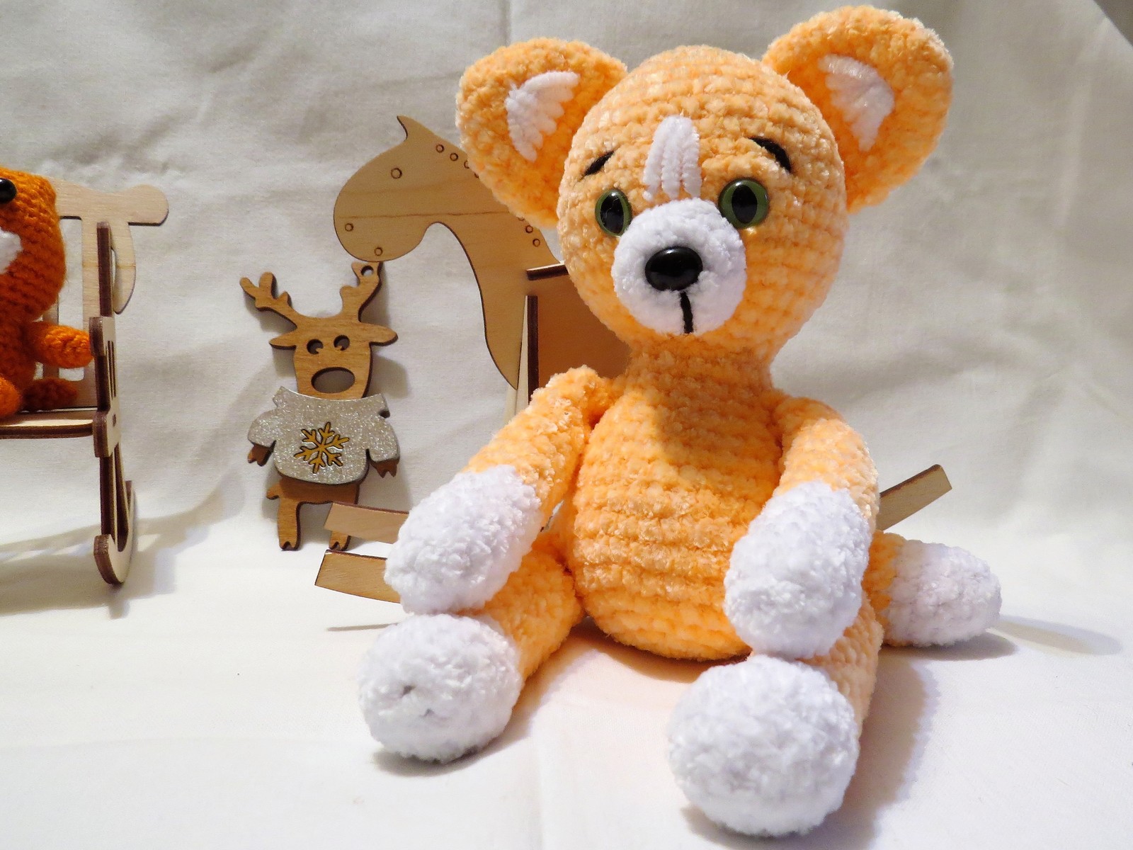 Velor Fox - My, Needlework, Needlework without process, Knitting, Fox, Poems, Toys, Crochet, Longpost