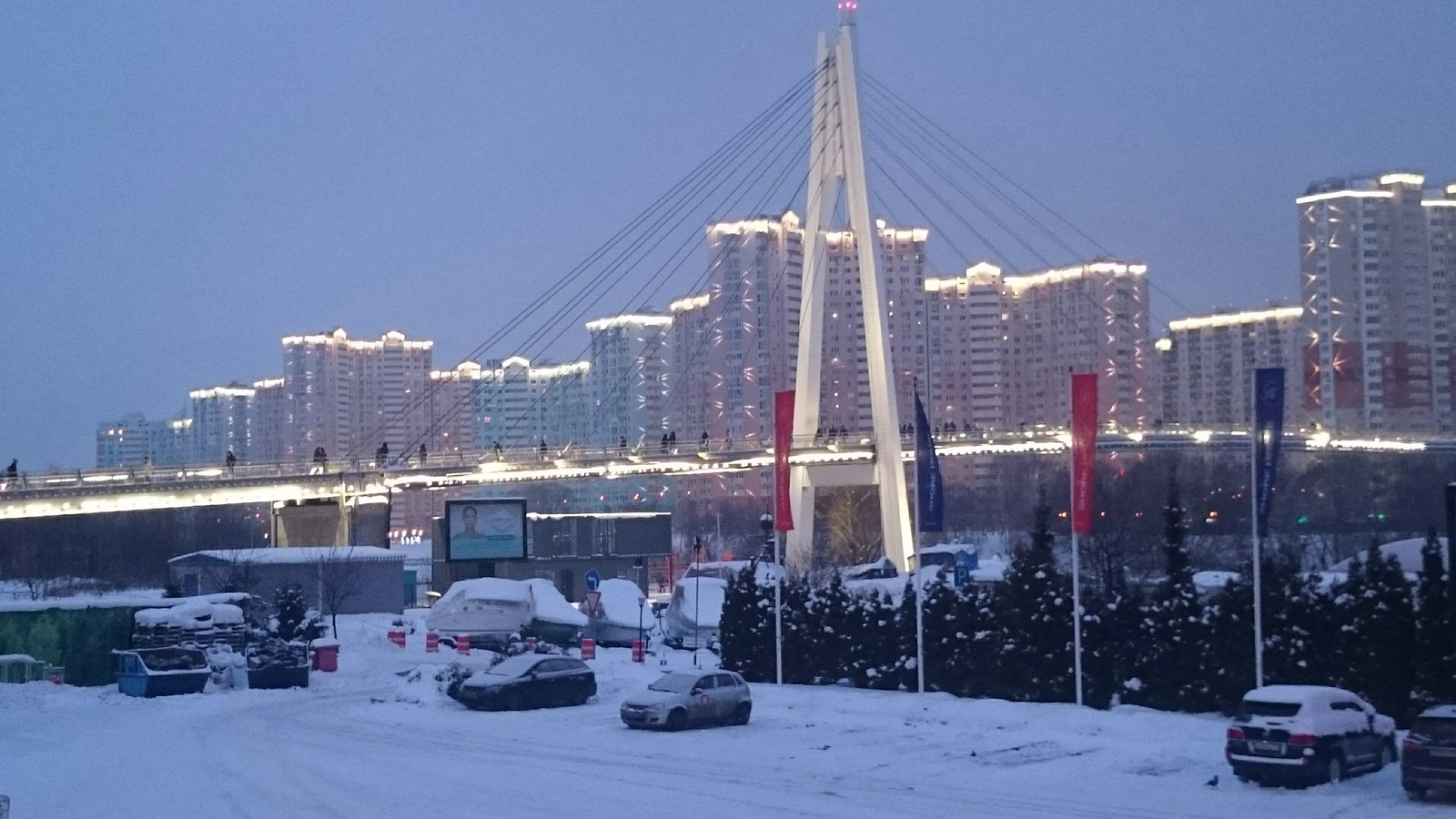 Pedestrian bridge - My, Moscow, Bridge, Evening, Longpost