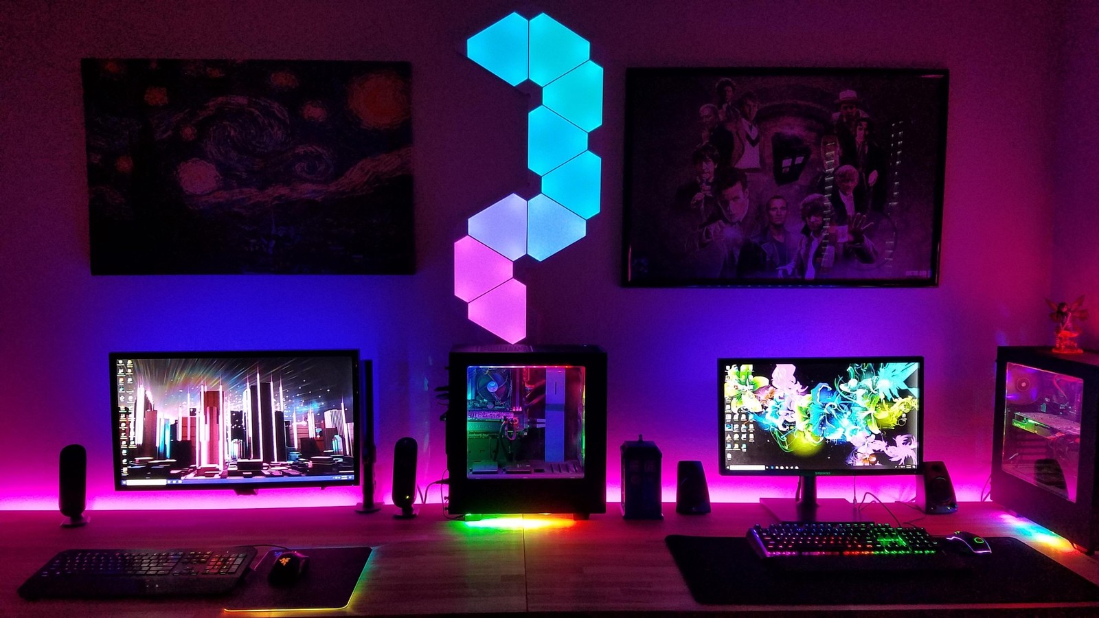 Gaming Setup - Gaming PC, Backlight, Desktop, Gamers