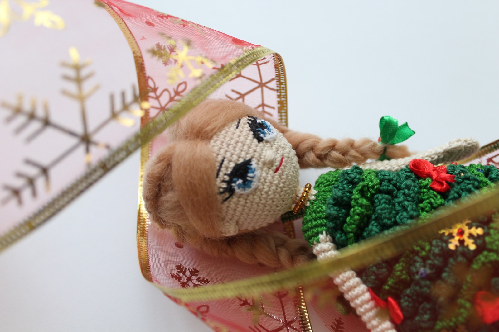 Doll dressed as a Christmas tree. - My, Needlework without process, Doll, Crochet, Longpost