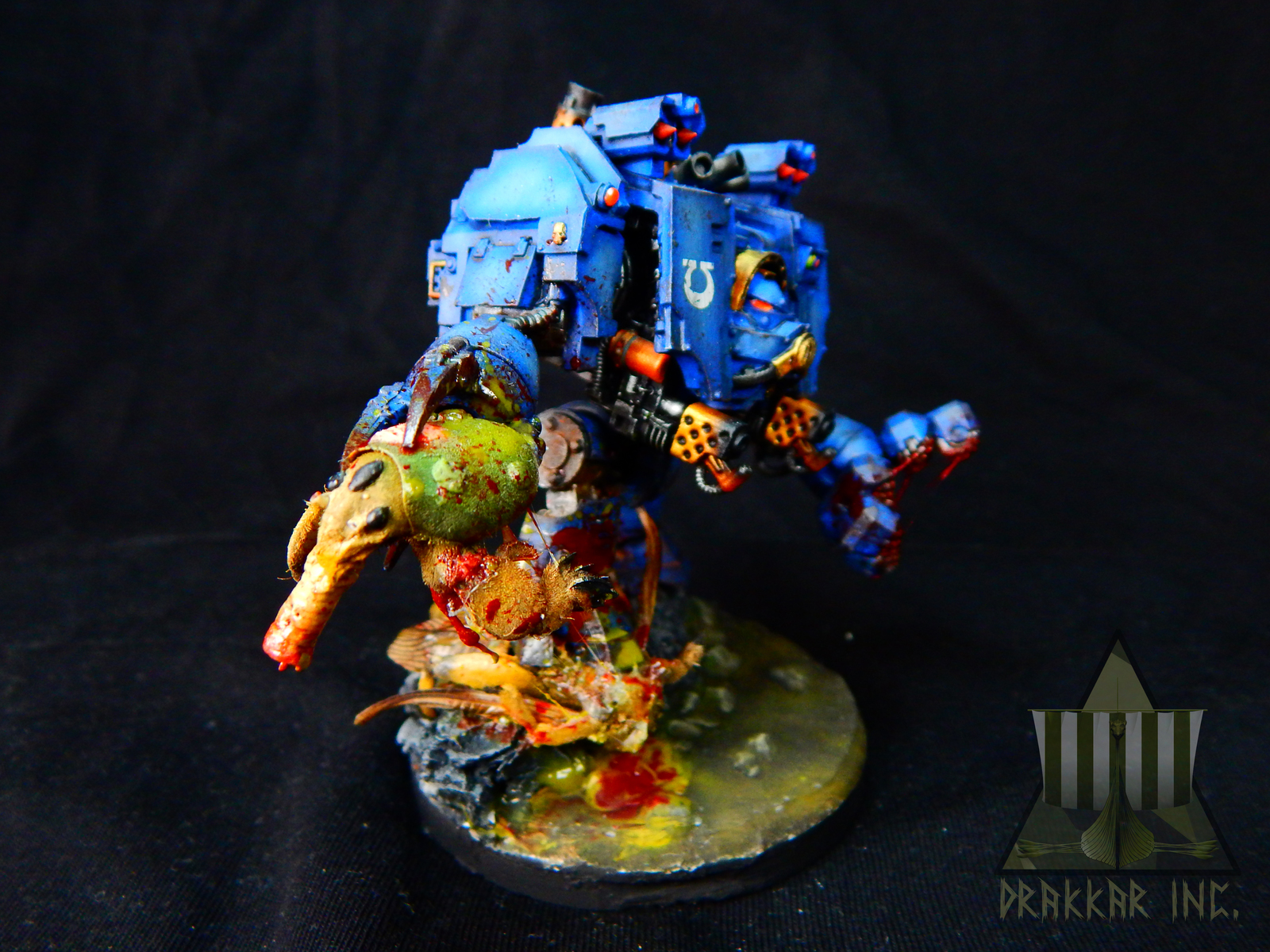 Ironclad Dreadnough - My, Warhammer 40k, Wh painting, Wh miniatures, Miniature, Painting miniatures, Ultramarines, Nurgle, Longpost, Insects