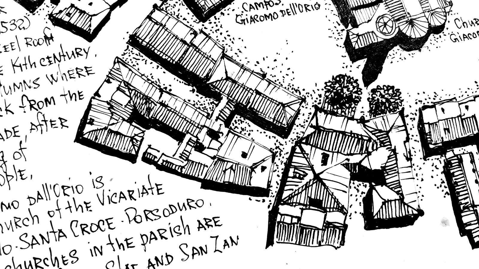 I draw Venice, San Giacomo dall'orio, pen and ink. - My, Venice, Italy, Painting, Drawing, Architecture, Landscape design, Sketch, Sketchbook, Video, Longpost