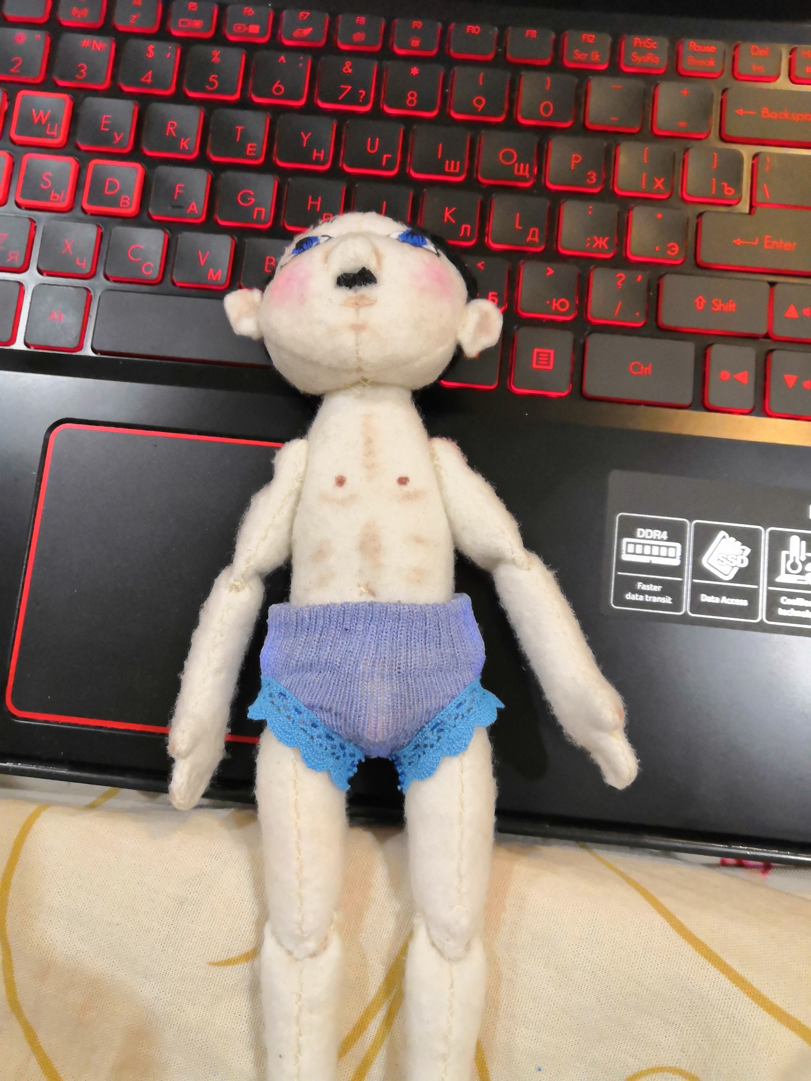 Adolf - playful (do it yourself) - NSFW, My, Humor, Handmade, Handmade, felt toys, Author's toy, Longpost