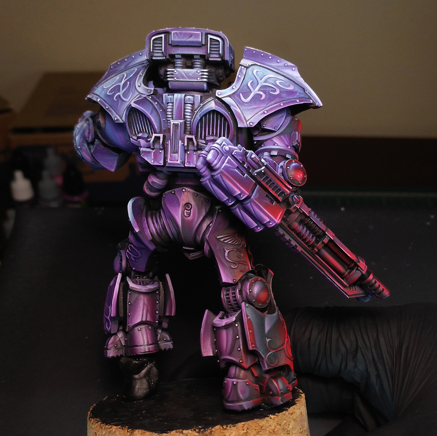 Painting of a Legio Custodes Heavy Dreadnought. - My, Warhammer 40k, Painting, Acrylic, Miniature, Dreadnought, Hobby, Science fiction, Longpost