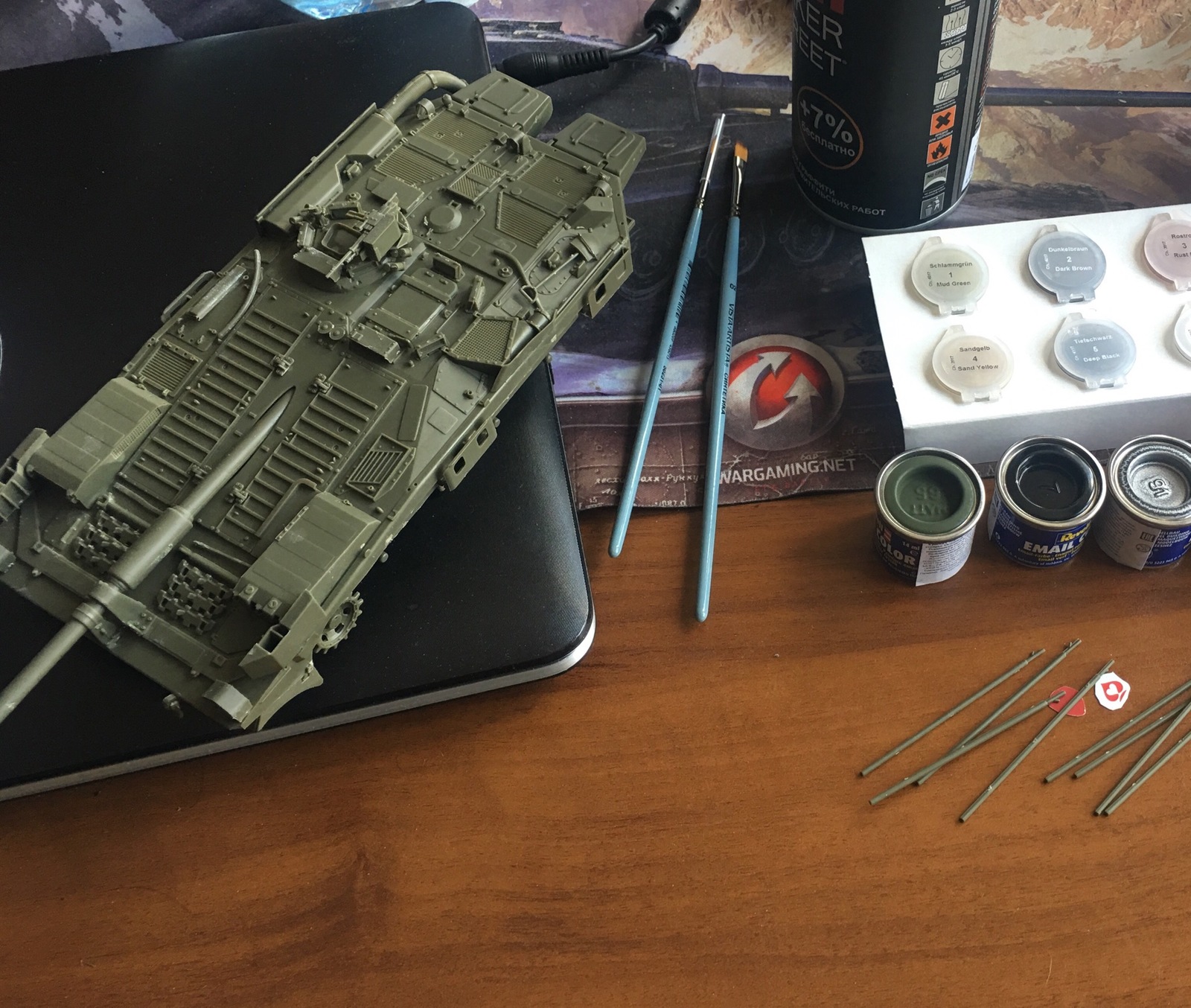 The first painting of the model. Strv 103 - My, World of tanks, Modeling, Strv-103, Tanks, Longpost