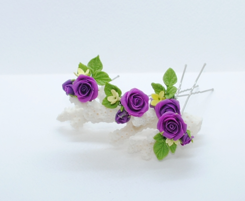 Lots of purple roses. - My, Polymer clay, Needlework without process, , Longpost