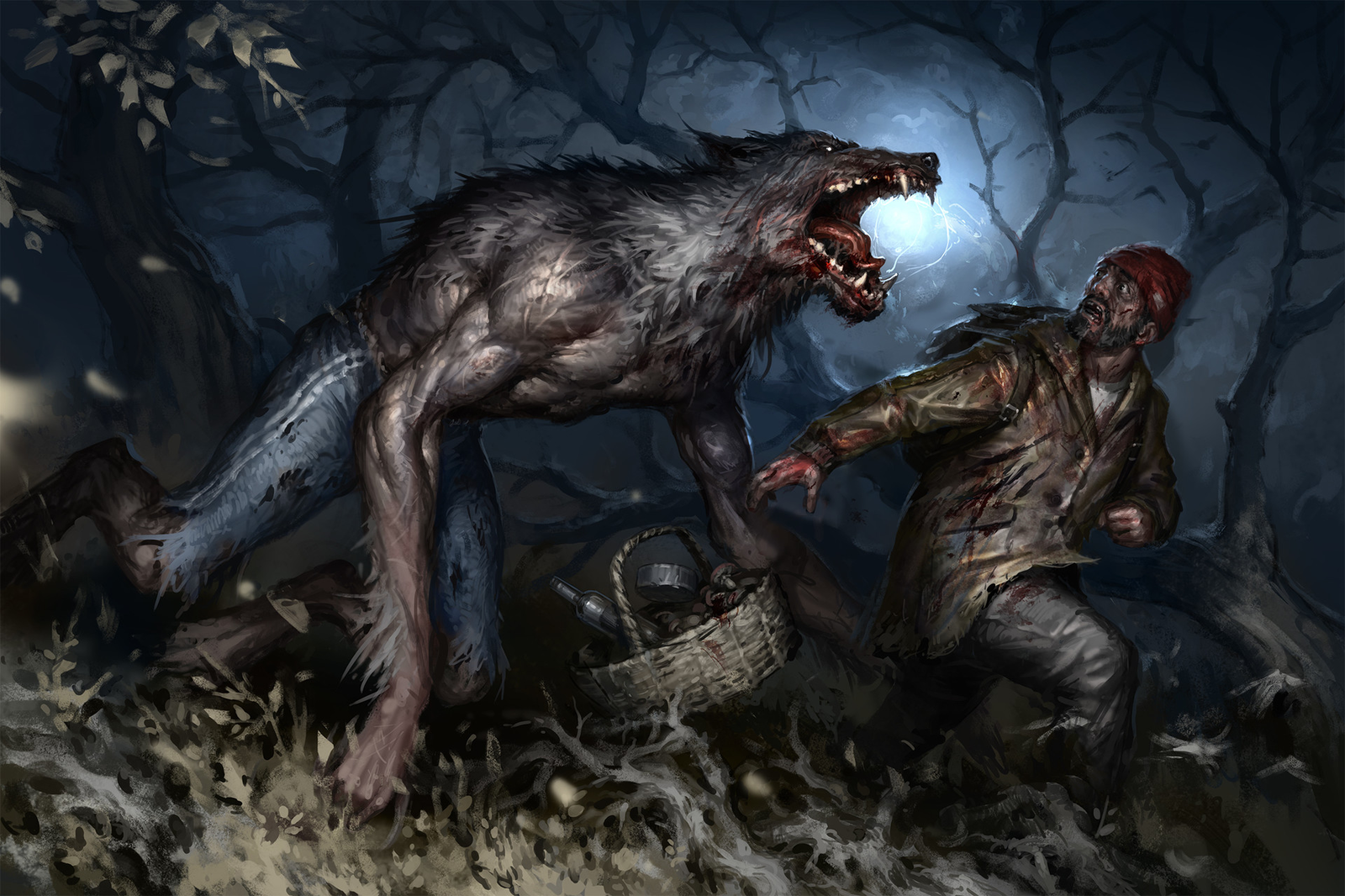 Little Red Riding Hood - Art, Little Red Riding Hood, Werewolves, Denis Zhbankov