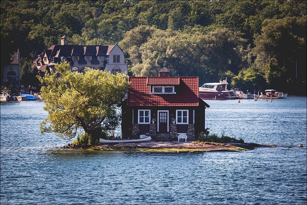 House on the island - House, Island, Lake