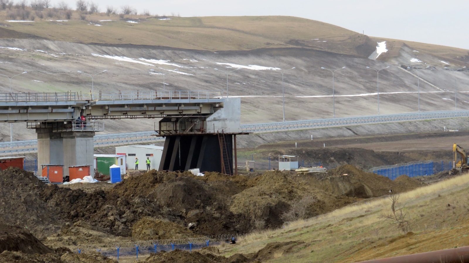 Crimean bridge. Construction of railway Approaches. Rail laying. Kerch Strait. Crimea. January 2019. - Crimea, Crimean bridge, Kerch bridge, Building, , Kerch Strait, Video, Longpost