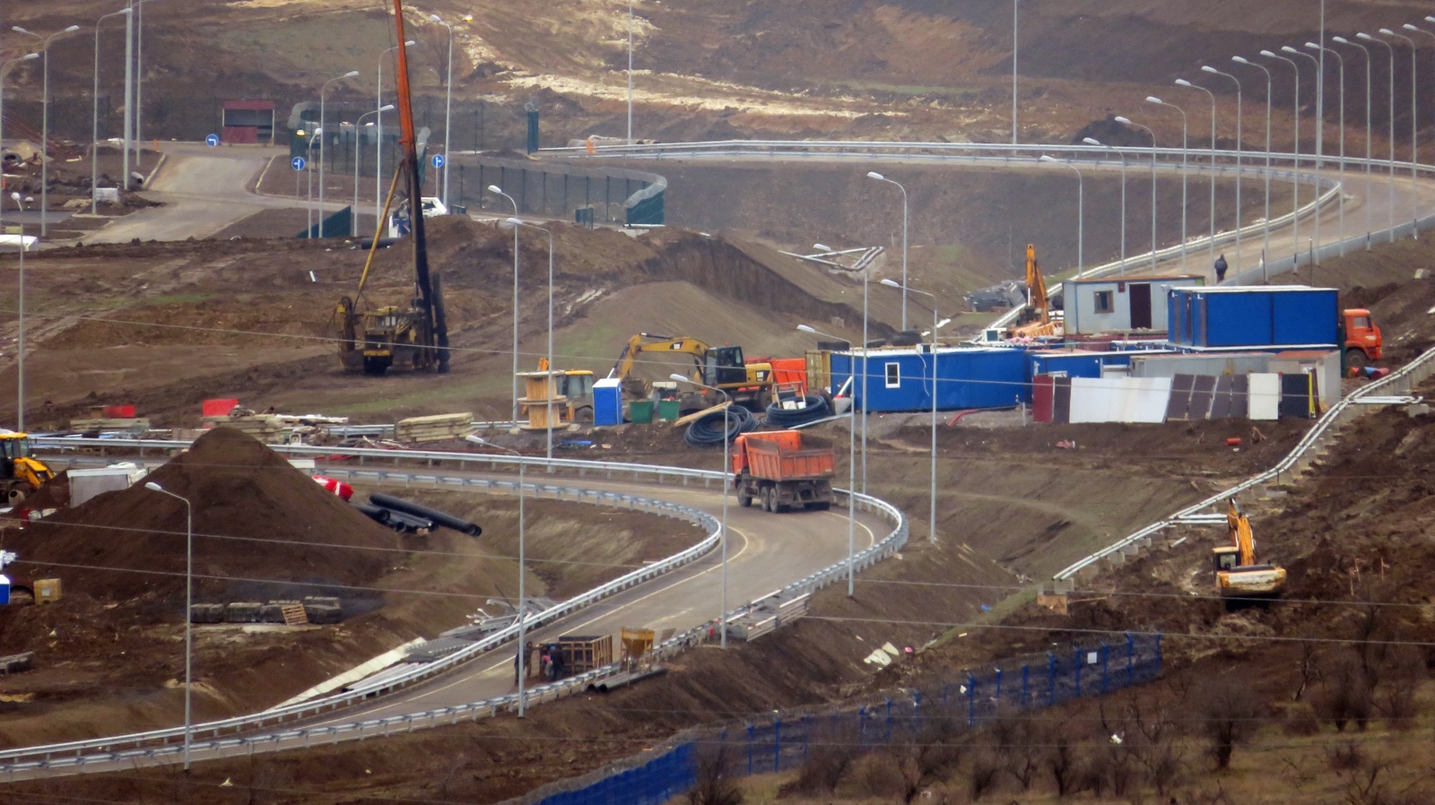 Crimean bridge. Construction of railway Approaches. Rail laying. Kerch Strait. Crimea. January 2019. - Crimea, Crimean bridge, Kerch bridge, Building, , Kerch Strait, Video, Longpost