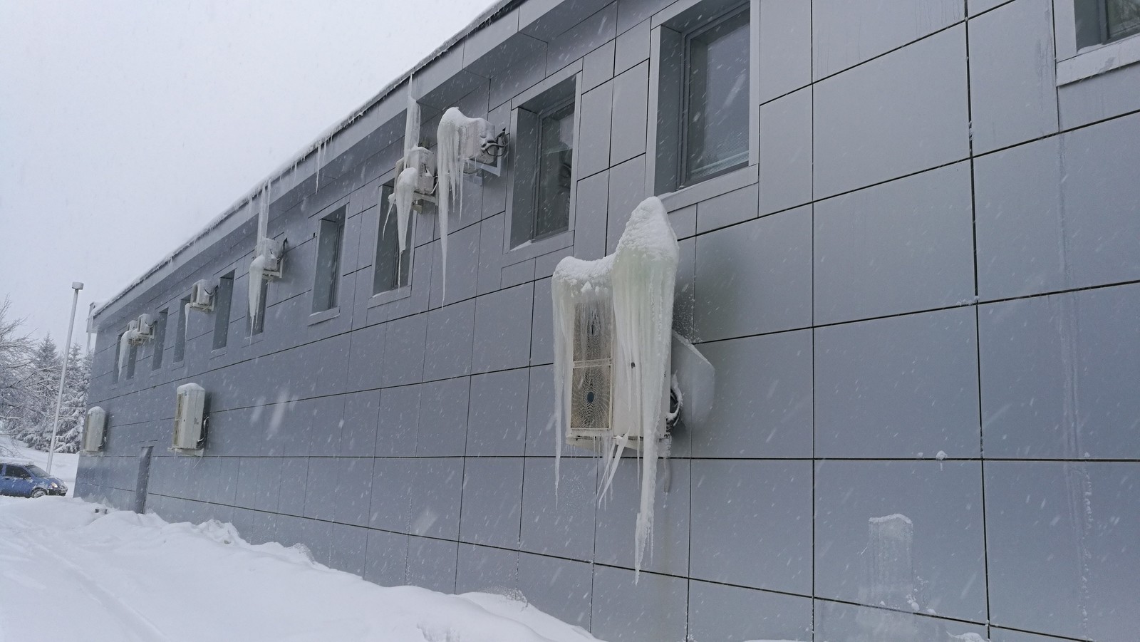 hello warming - My, Winter, Icicles, Air conditioner, Longpost