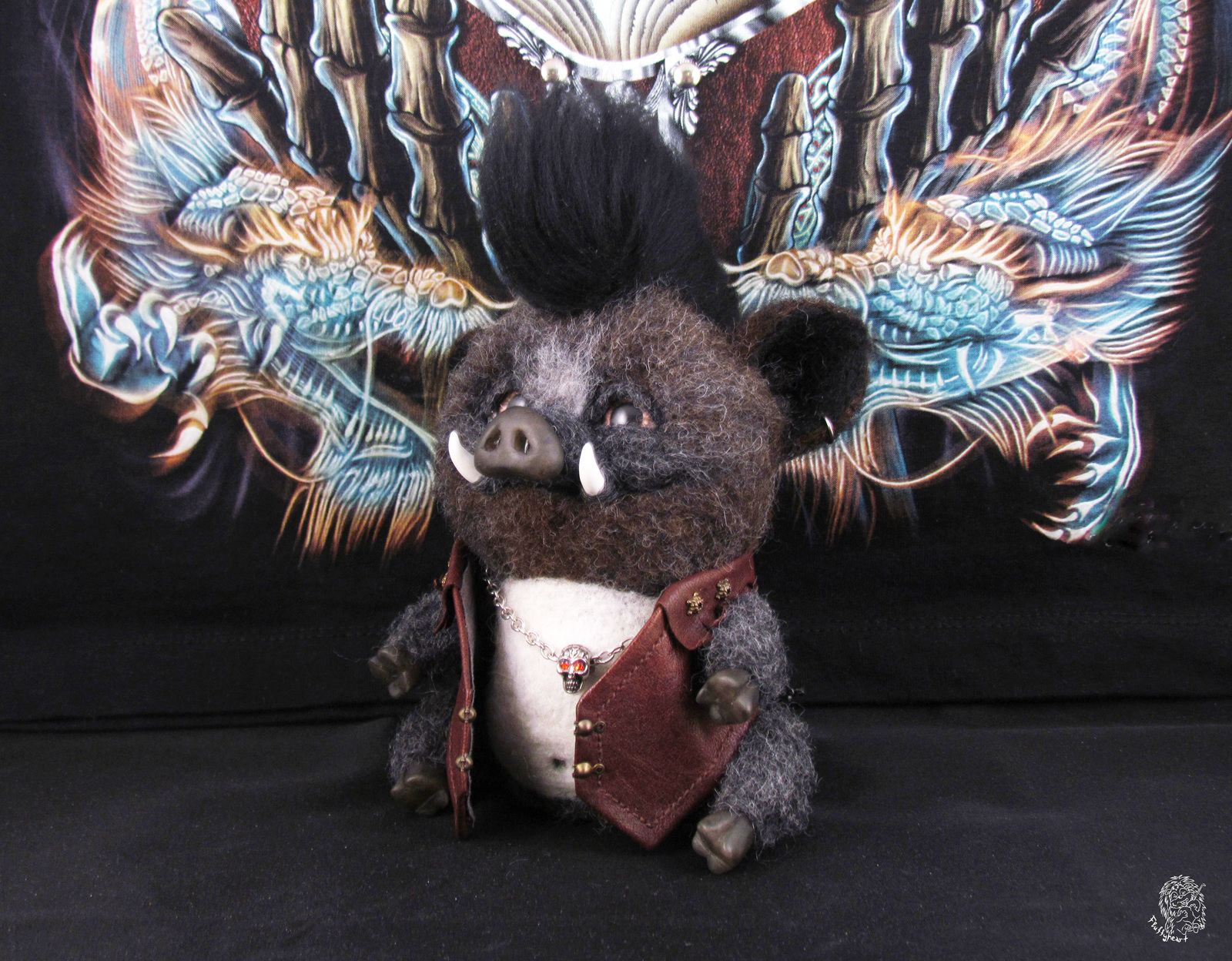 Billy Jr. - My, Boar, Author's toy, Dry felting, Needlework without process, Longpost, Handmade, Presents