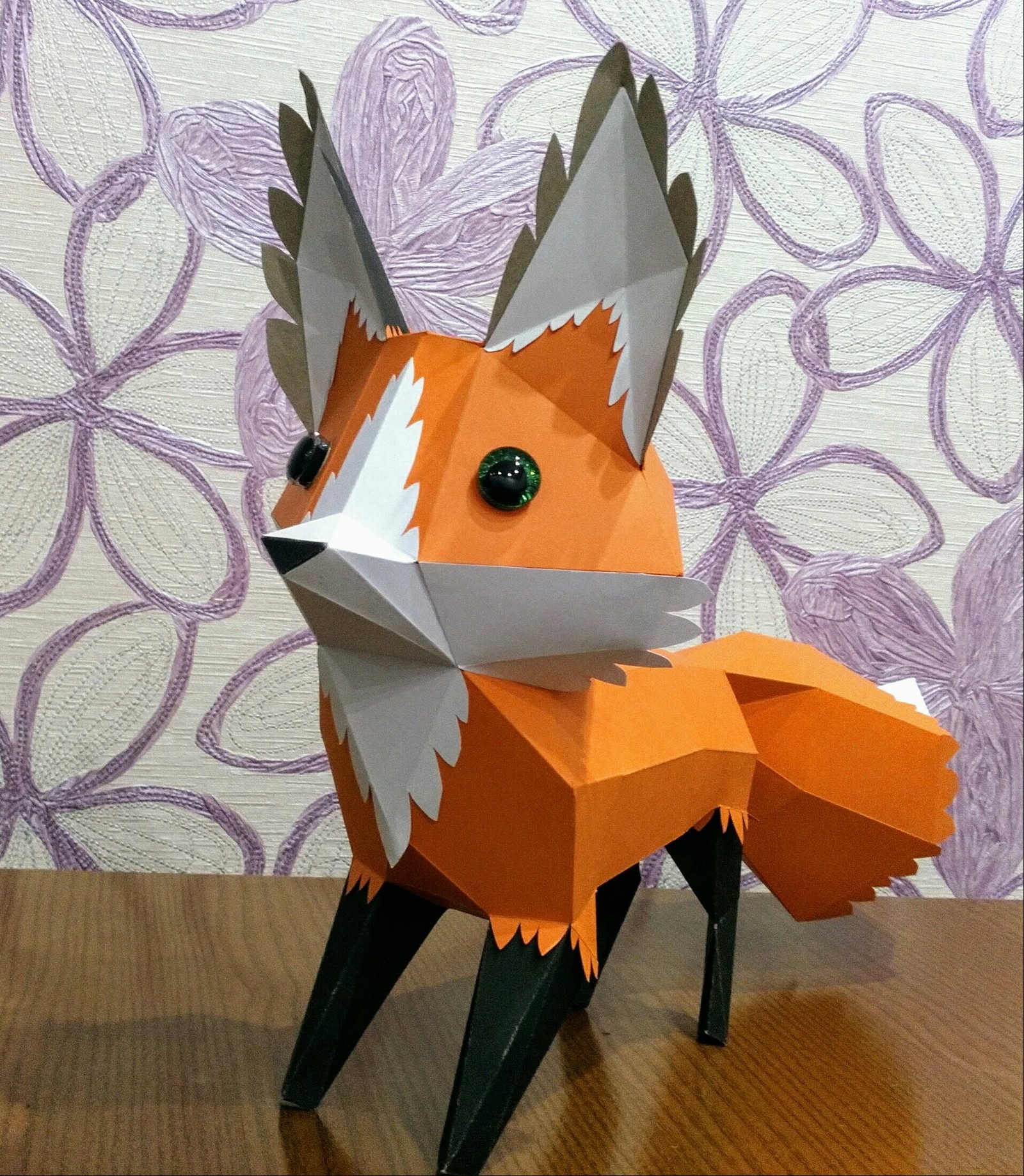 Лиса из картона. Papercraft. - Моё, Papercraft, Лиса, Длиннопост