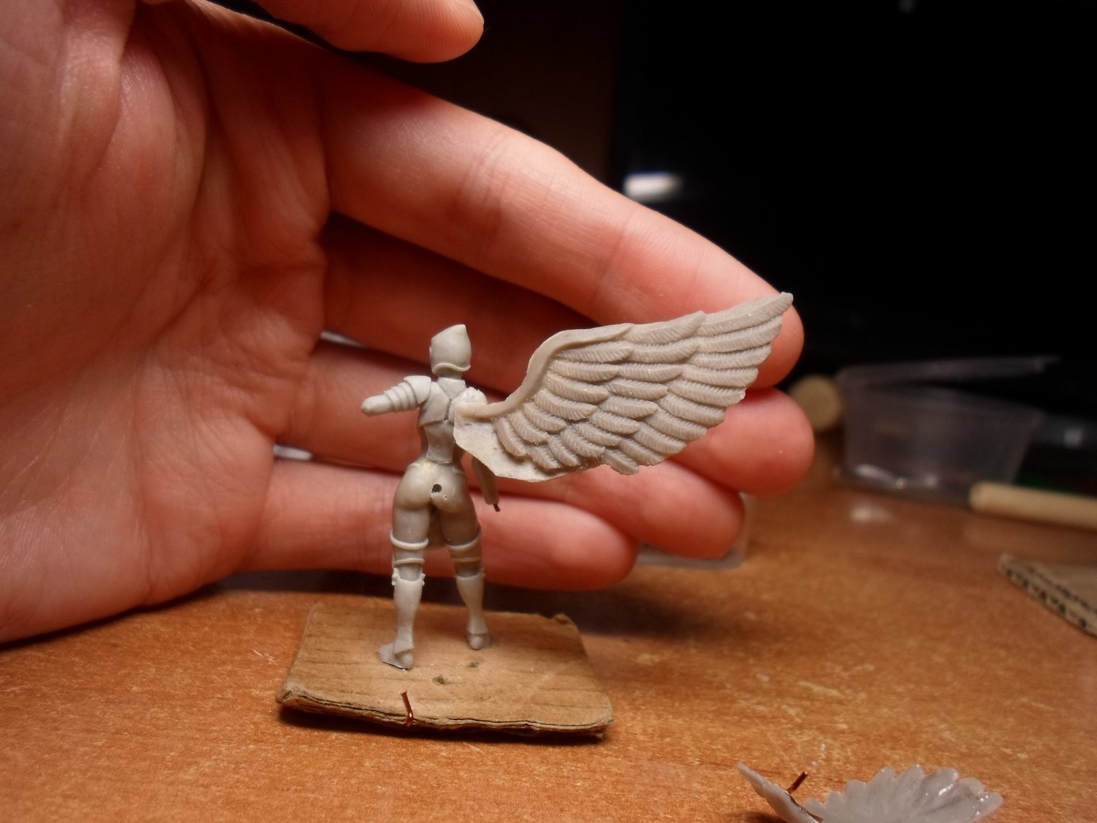 Warrior with wings - My, Needlework with process, Miniature, Лепка, Fantasy, With your own hands, Figurine, Valkyrie, Polymer clay, Longpost, Figurines