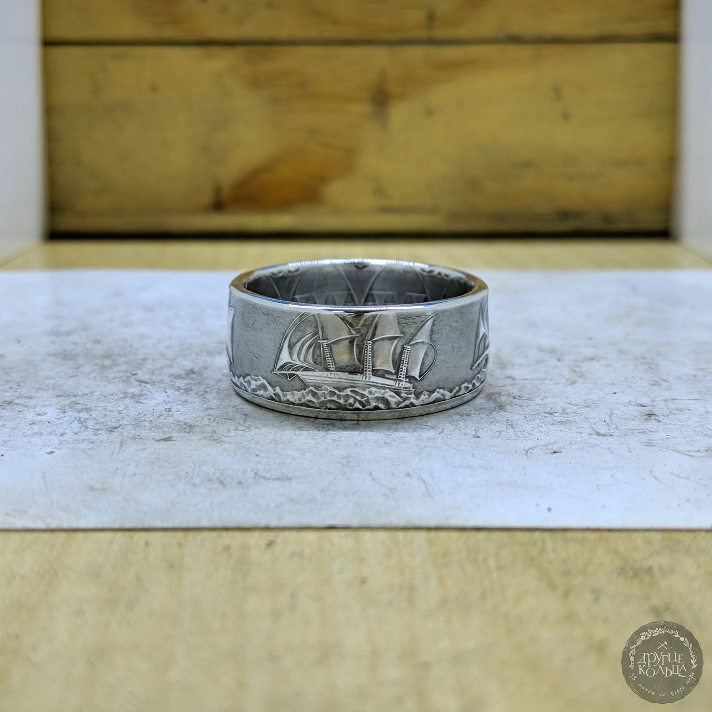 Nautical themed coin ring - My, Ring, Coin, Decoration, Longpost, Needlework without process