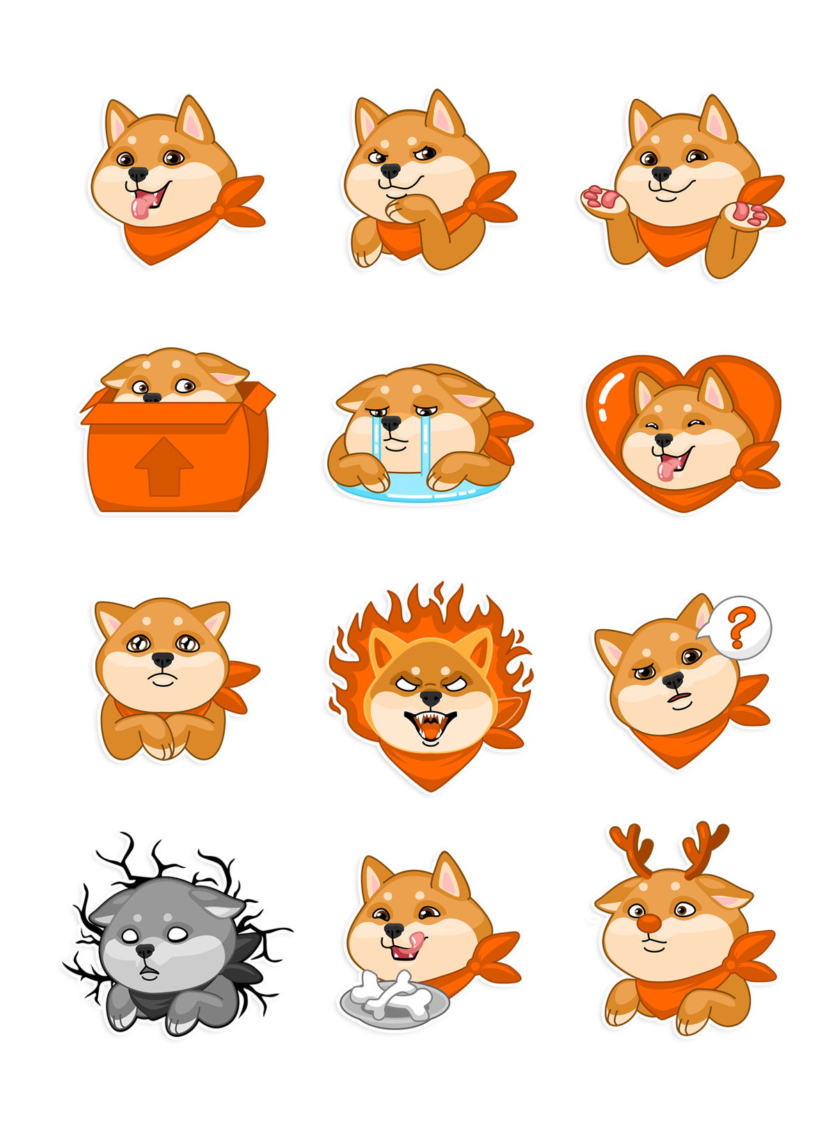 Shiba Inu stickers for Telegram - My, Stickers, Telegram stickers, Telegram, Dog, Shiba Inu