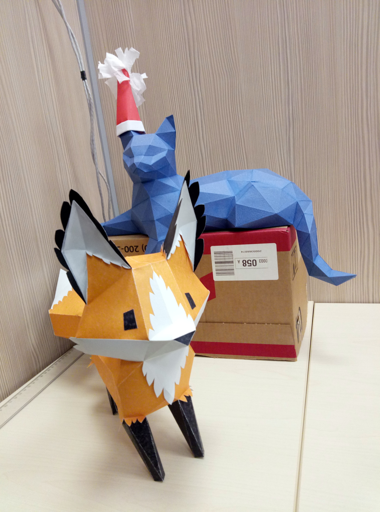 And I made a gift fox - My, Papercraft, Methakura, Fox, Longpost, Paper products, With your own hands