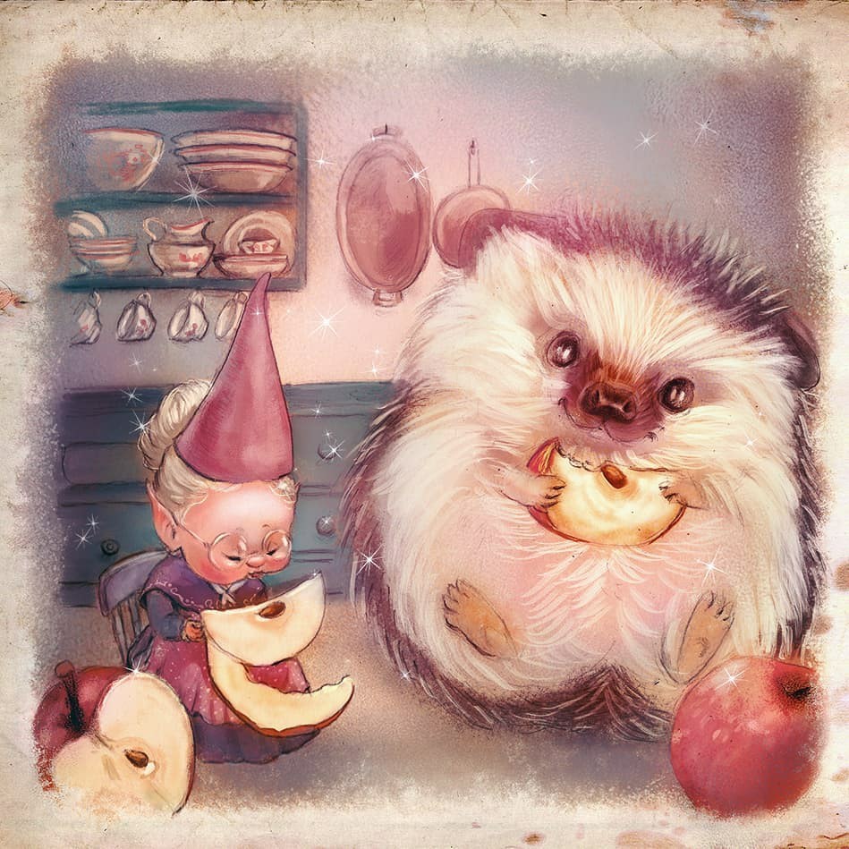 Anchee Krili - Art, Grandmother, Apples, Hedgehog