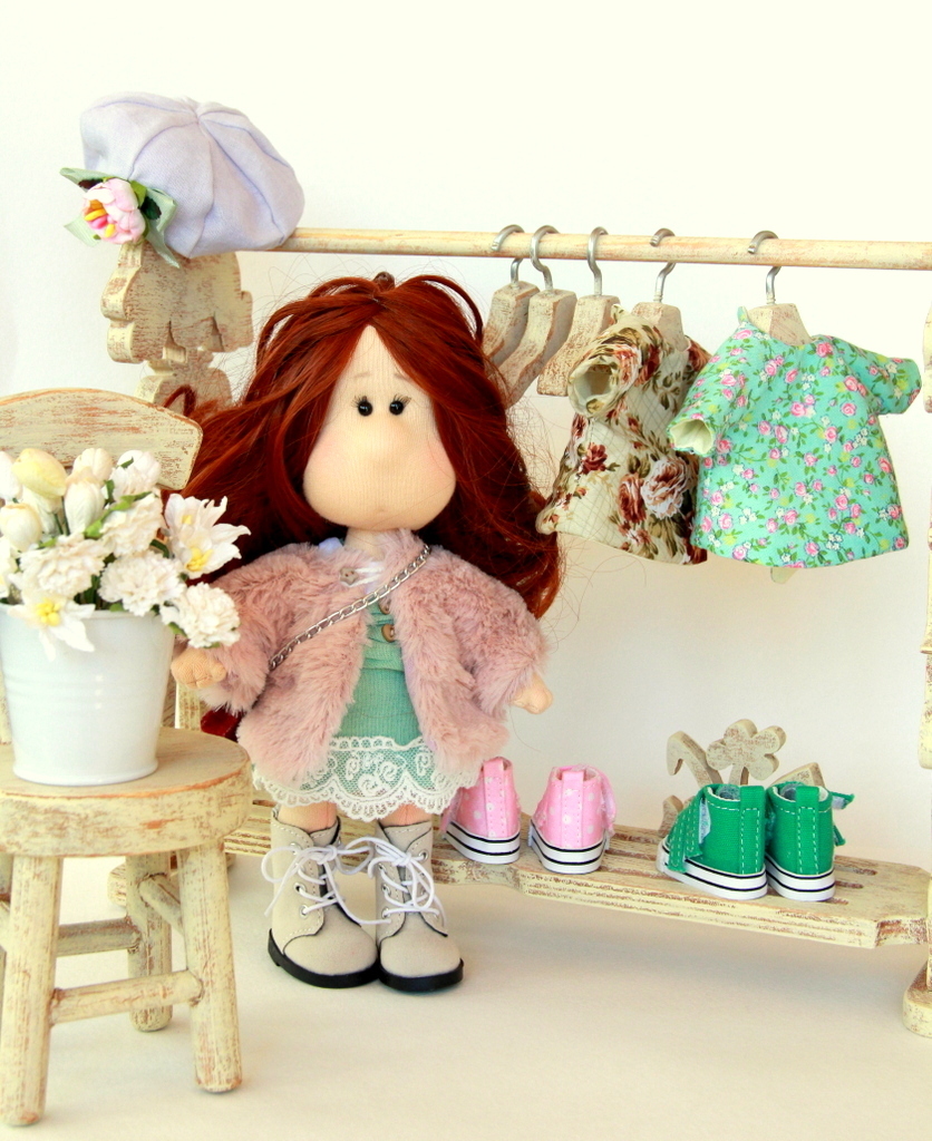 It's time to update the closet - My, Doll, Textile doll, Interior doll, Needlework, Needlework without process, Longpost