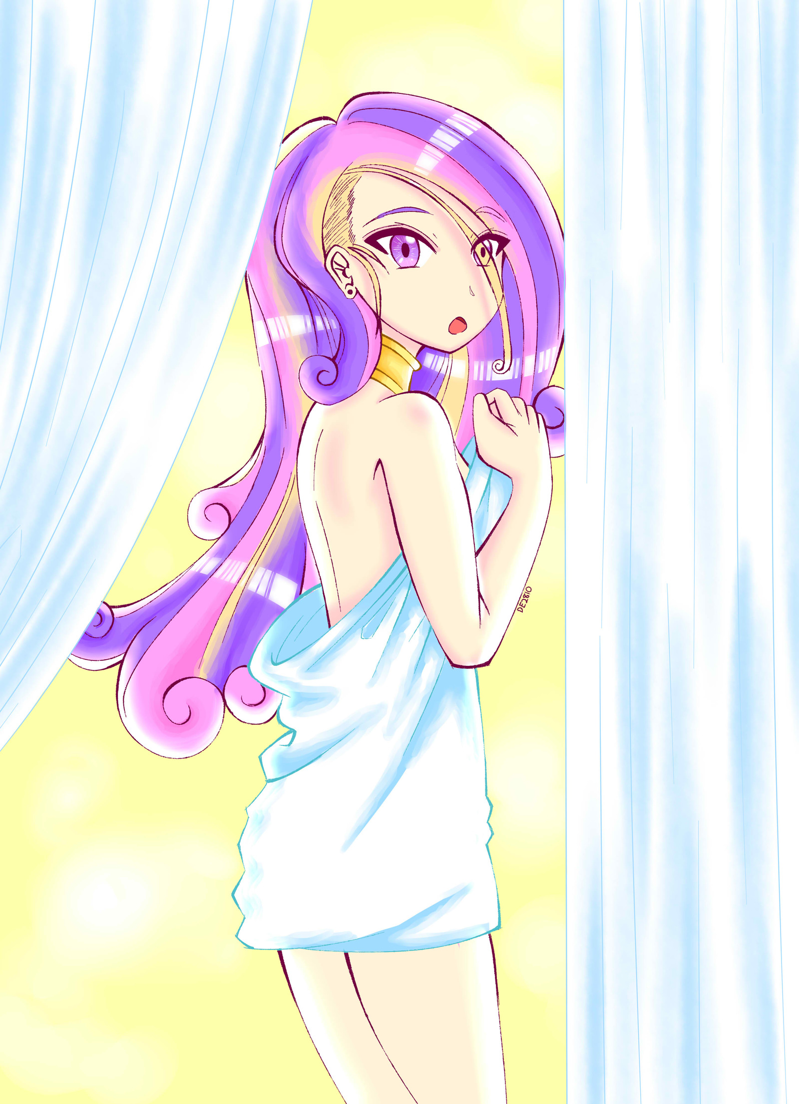 Towel-clad Princess Cadence - My Little Pony, Princess Cadance, Хуманизация, MLP Edge, Dragonemperror2810