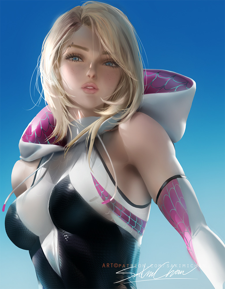 Spider Gwen Art - Art, Sakimichan, Marvel, Spider-gwen, Gwen Stacy, Superheroes, Girls