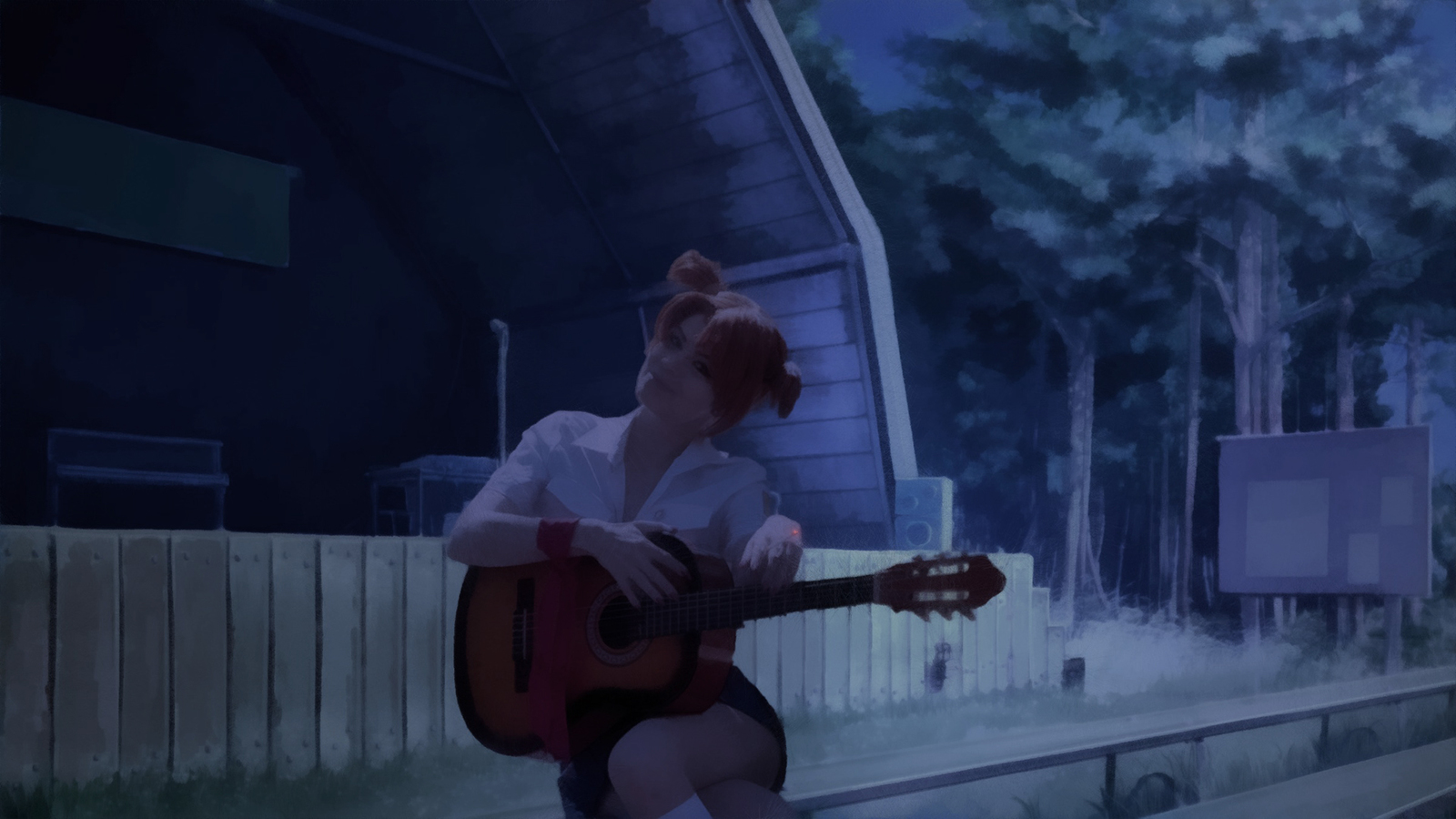 Алиса Двачевская с гитарой на крыше