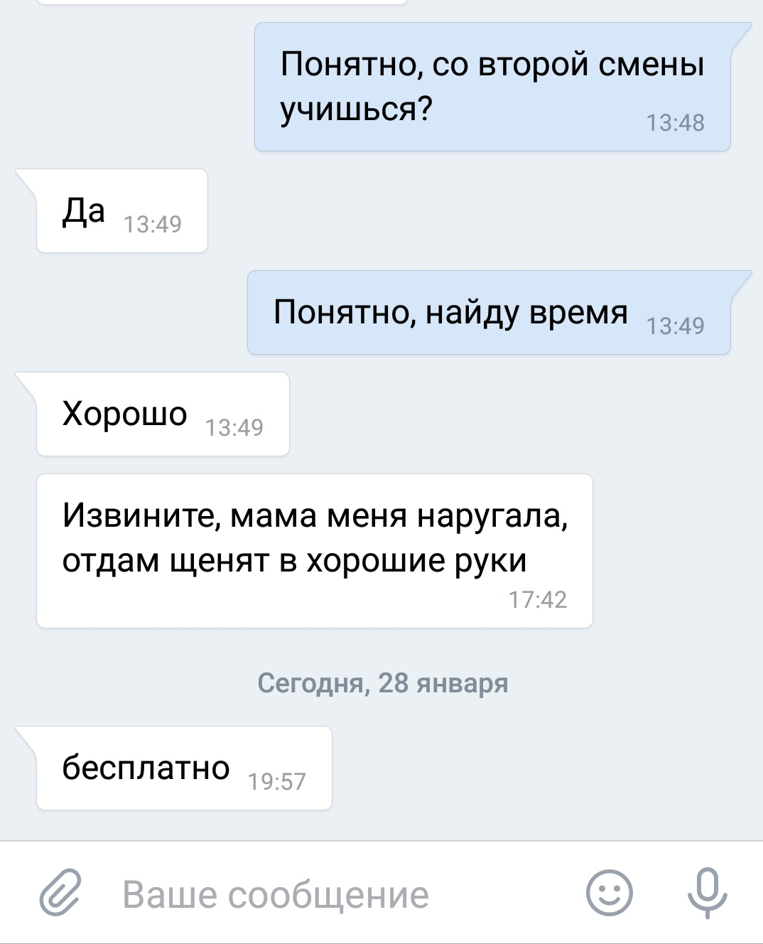 Решил я как-то завести щенка. Или бизнес не удался. - Моё, Домашние животные, Бизнес, Длиннопост, Собака, Переписка