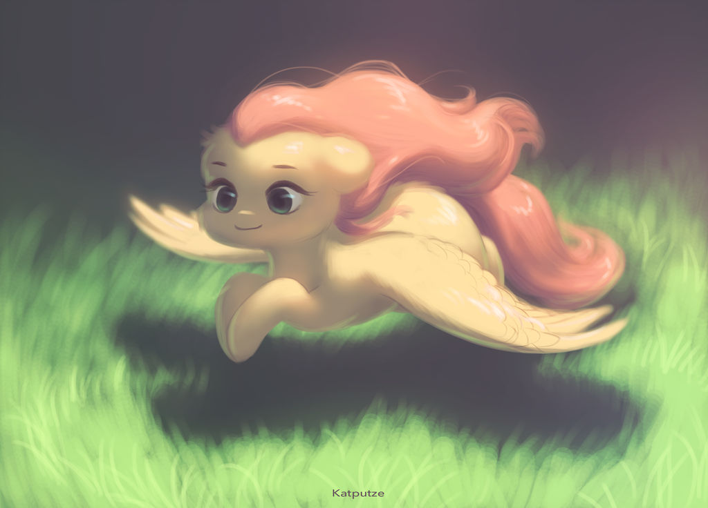 Fluffiness flying on the wings of cuteness - My little pony, Fluttershy, Katputze