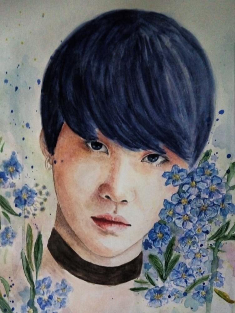 Risovashki - My, , Bts, Watercolor, Drawing, Portrait