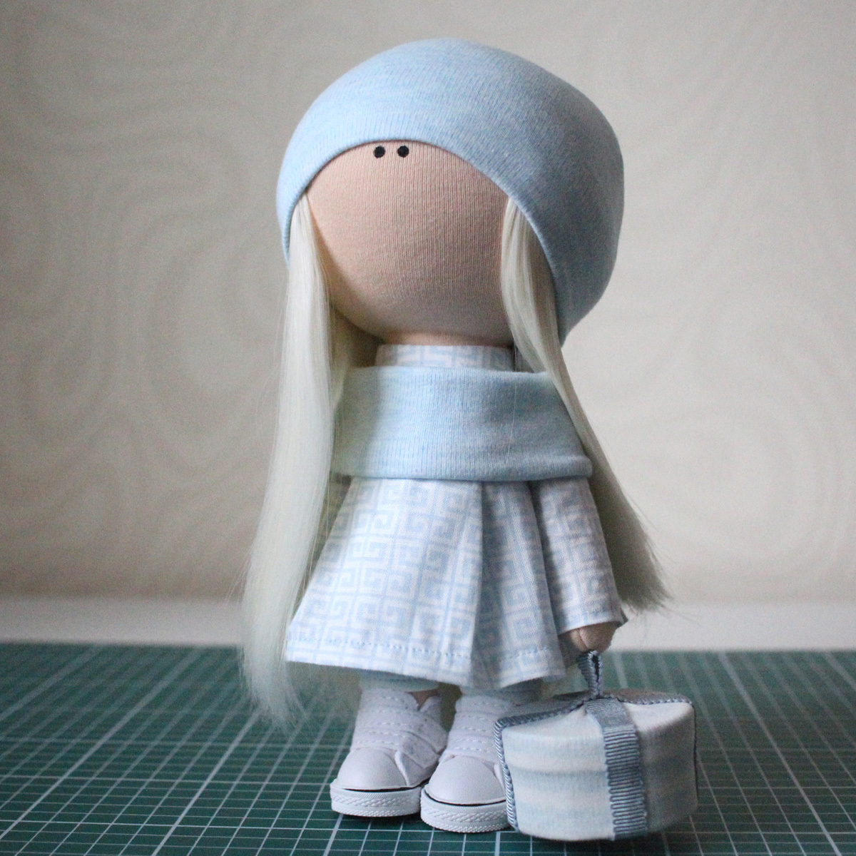 Baby in pale blue - My, Doll, Interior doll, Needlework without process, Longpost