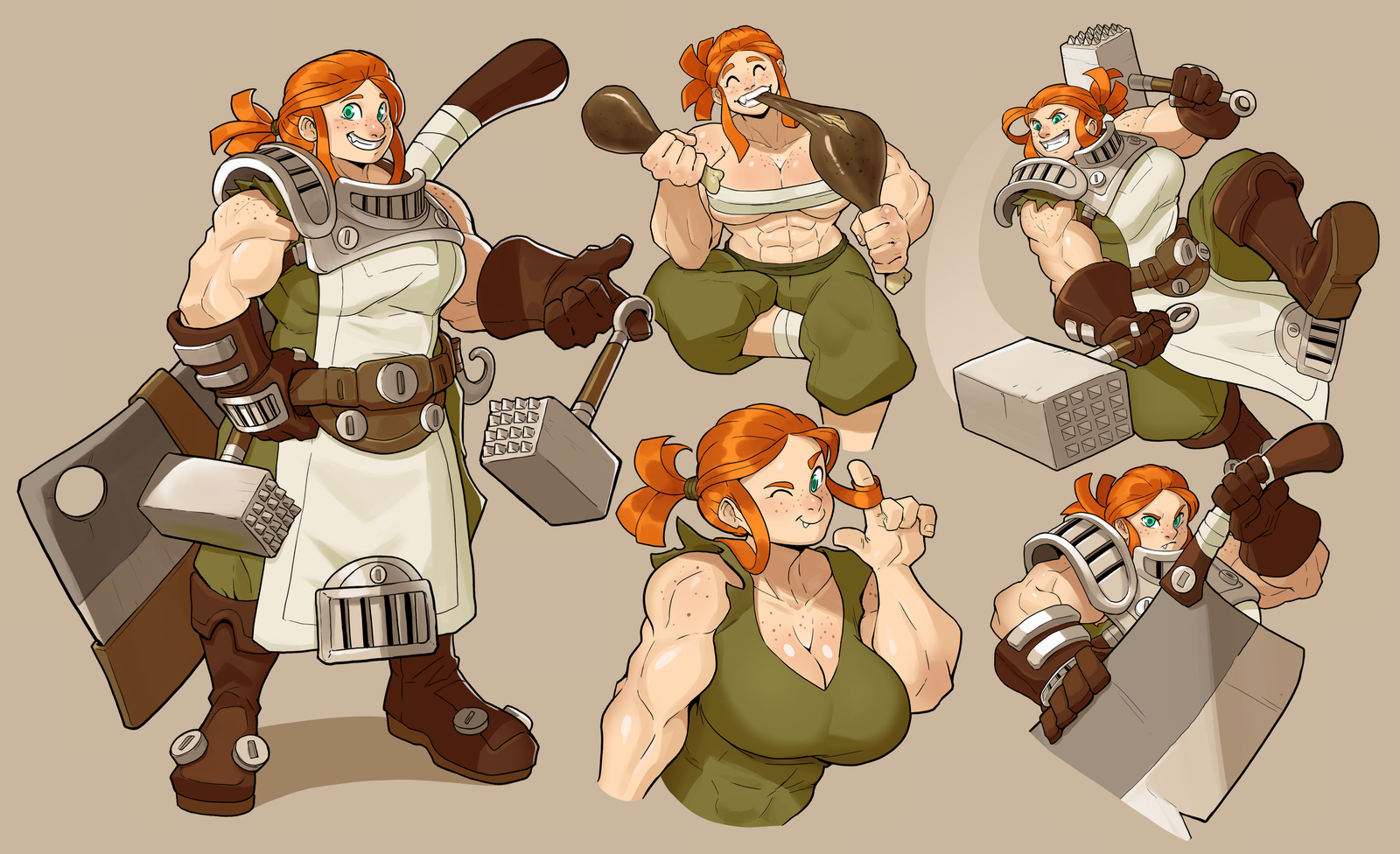 Aggie the Butcher Maiden - Chris-Ceehaz, Art, Strong girl, Warrior, Fantasy