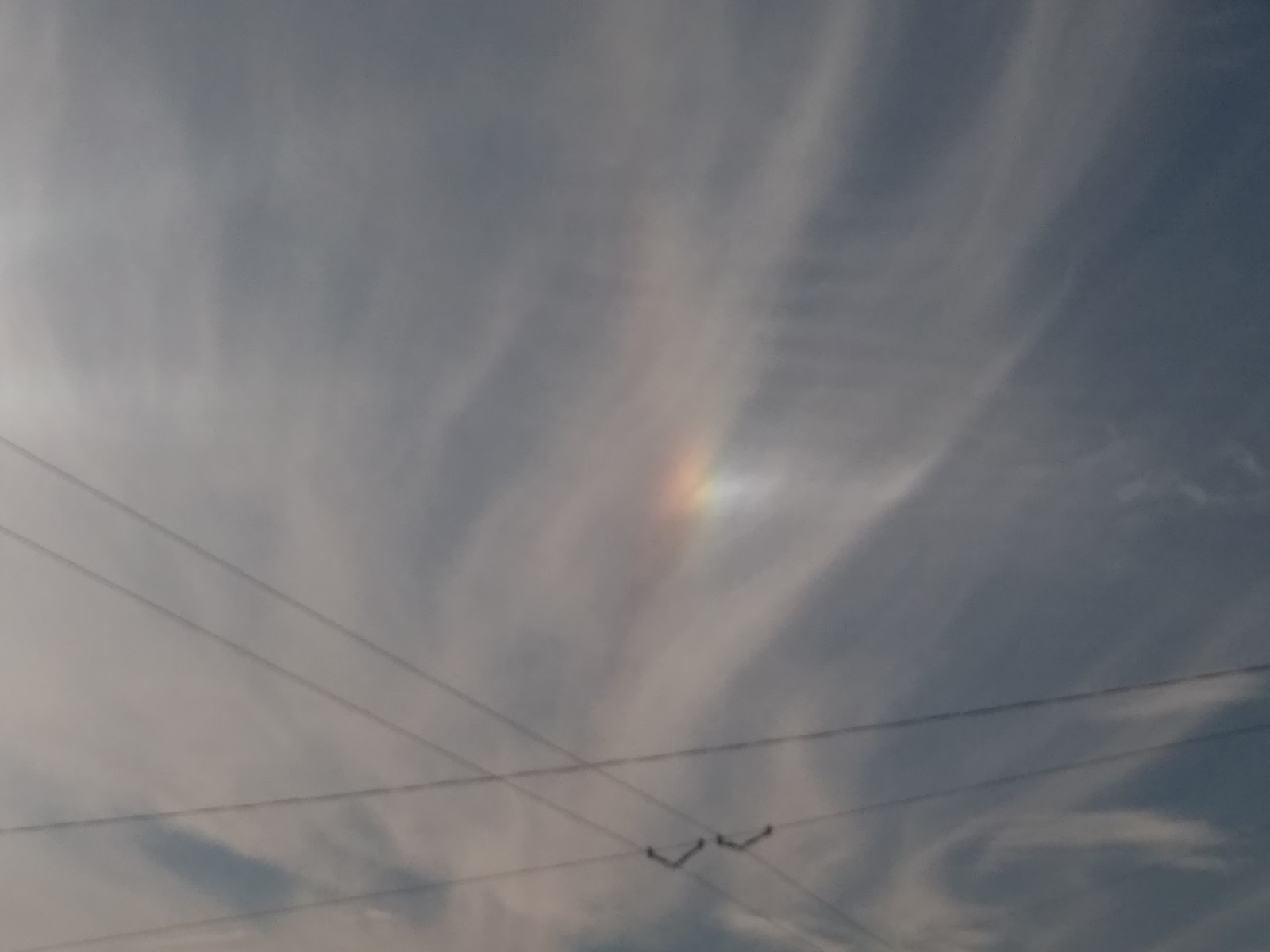 rainbow halo - My, The sun, Weather phenomenon, Halo, Rainbow, Rare, Sky