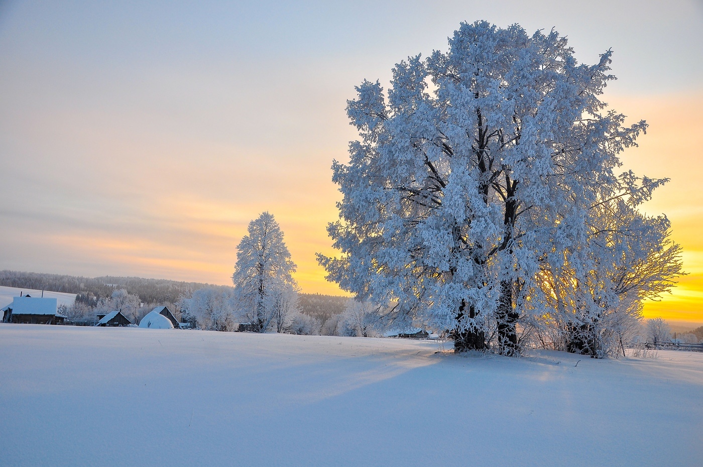 Symphony of sunset in the Urals - Ural, Snow, Winter, Sunset, The photo, Nature, Longpost