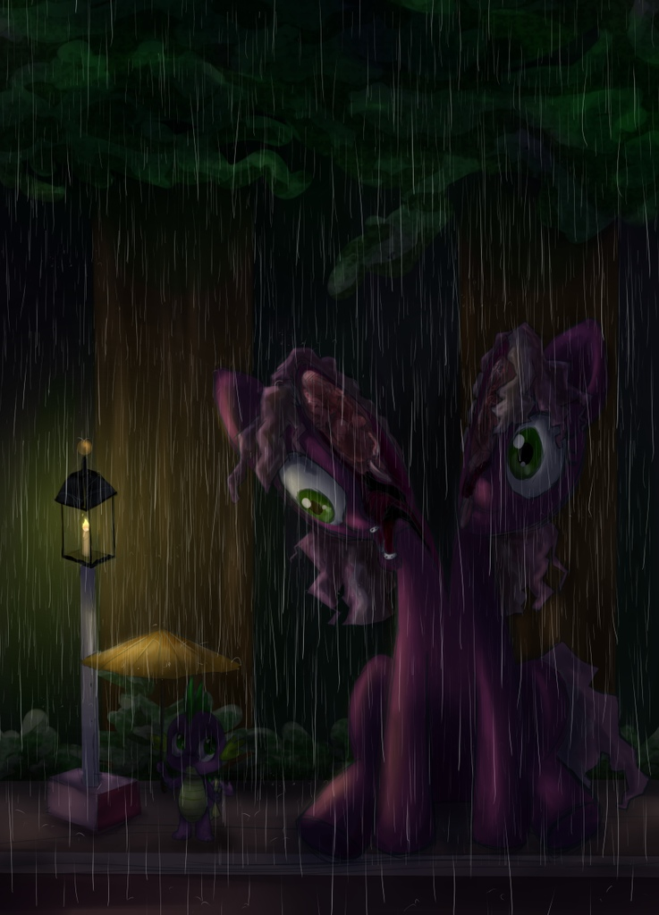 My neighbor... this is it - My little pony, Cheerilee, Spike, Grimdark, Crossover, Darkpony, My neighbor Totoro