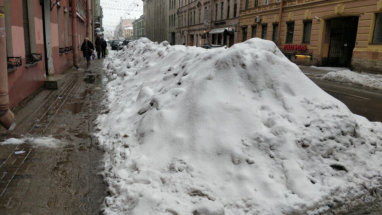 Сугробы в СПб и заваленные правления. | Пикабу