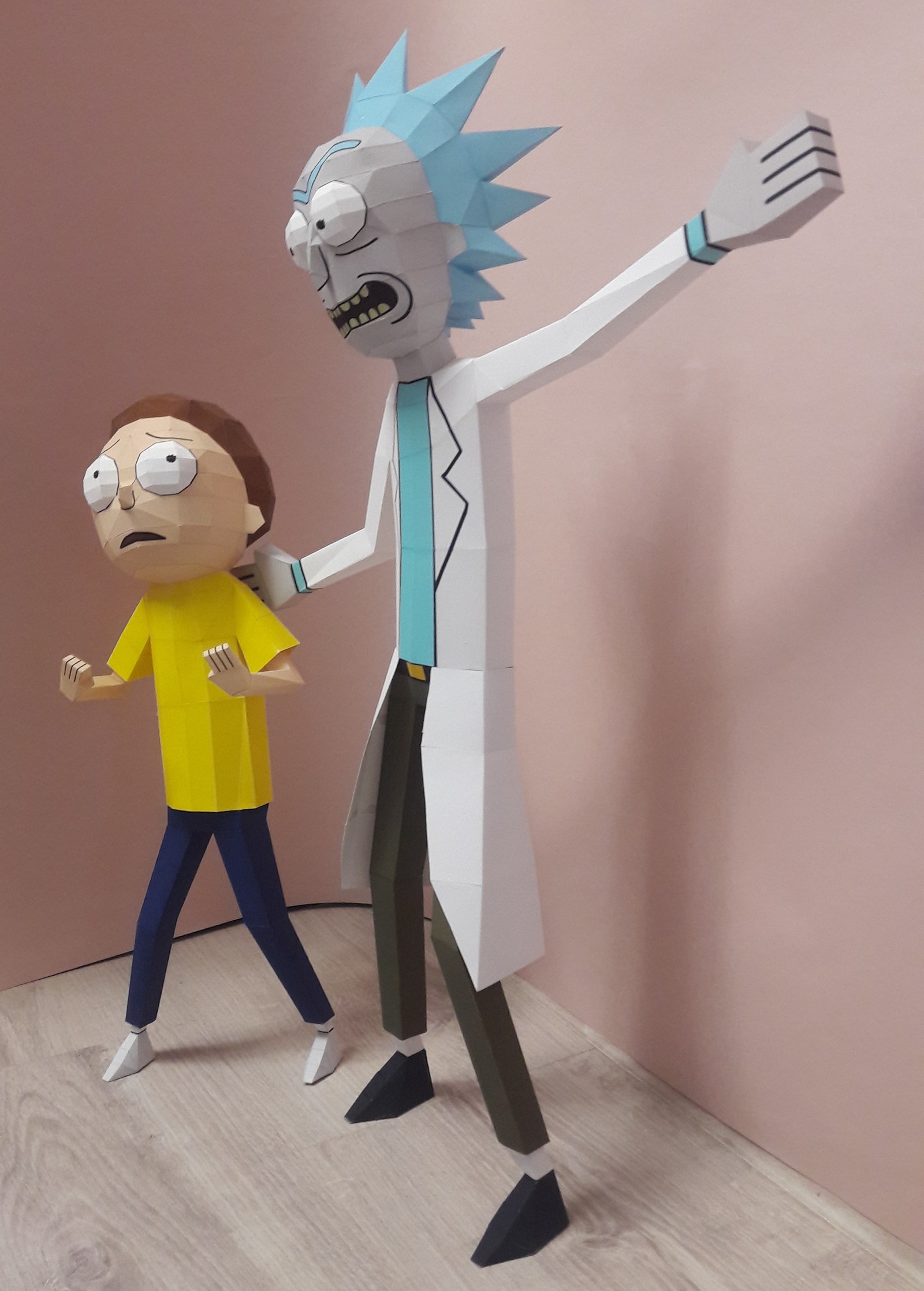 rick and morty papercraft paper figures - My, Rick and Morty, Needlework with process, Papercraft, Longpost