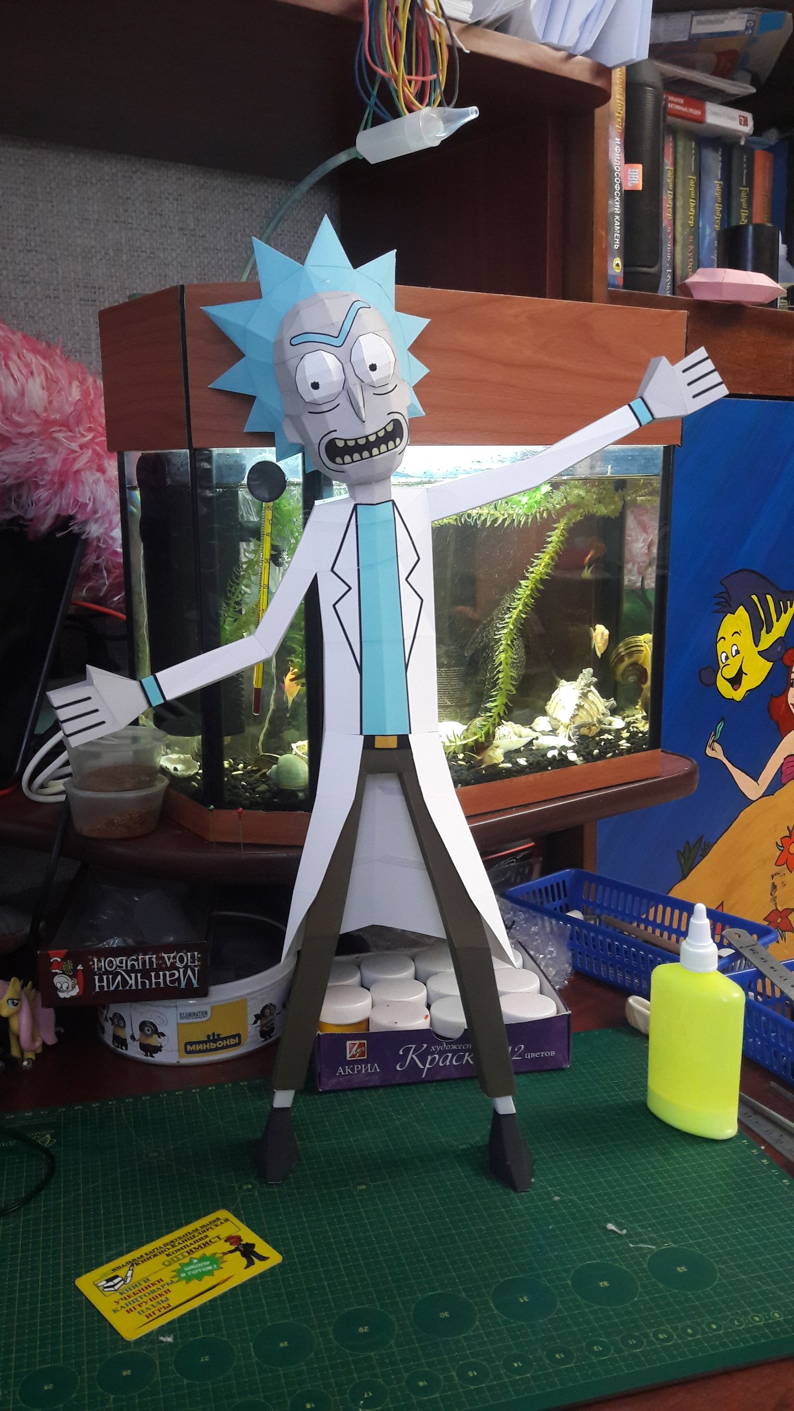 rick and morty papercraft paper figures - My, Rick and Morty, Needlework with process, Papercraft, Longpost