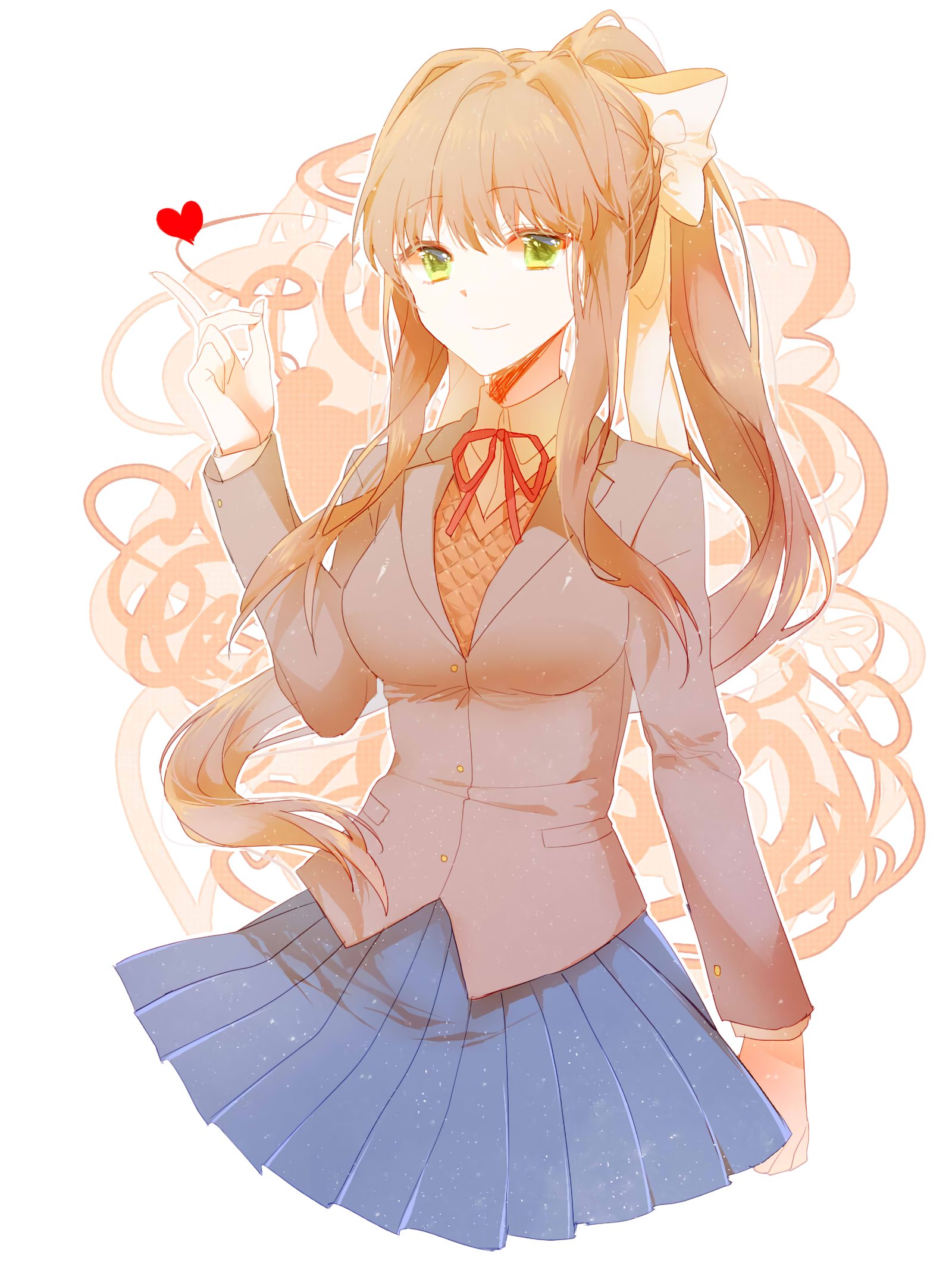 Monika - Doki Doki Literature Club, Monika, Just monika, Аниме, Визуальная новелла, Не аниме, Арт, Anime Art