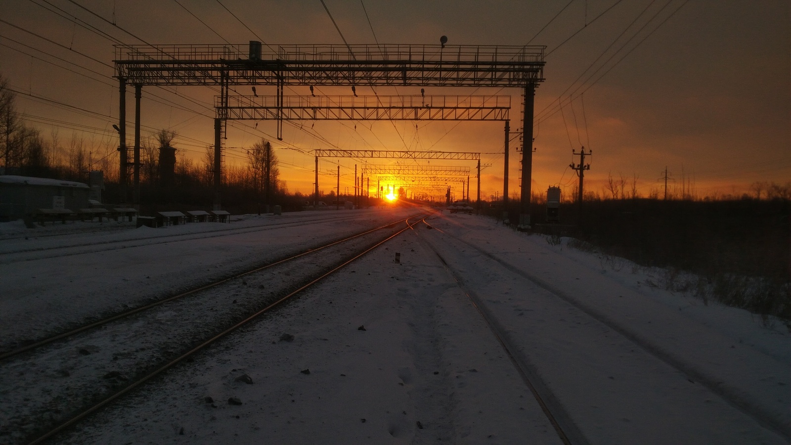 On the way to work - My, dawn, Railway, freezing