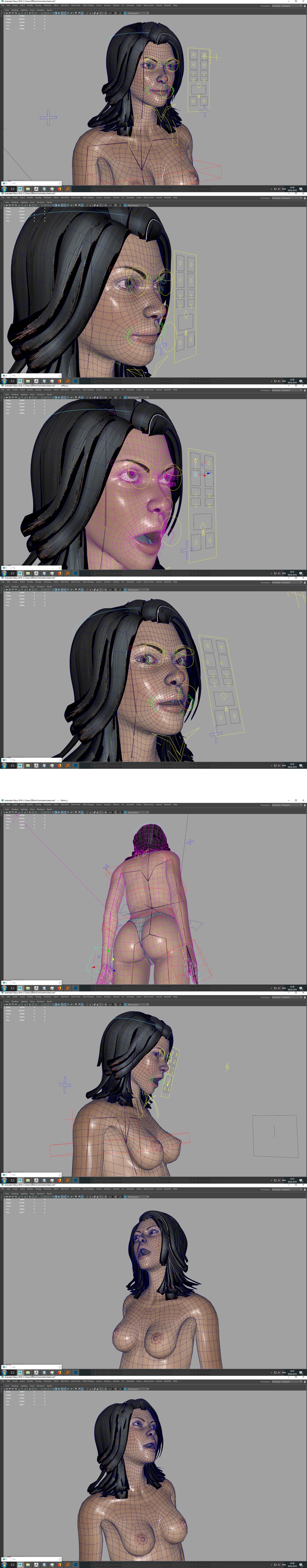 Hooliganism with Anna's 3D model. - NSFW, My, 3D, Girls, Rig, , Autodesk Maya, Hooliganism, Longpost, Entertainment