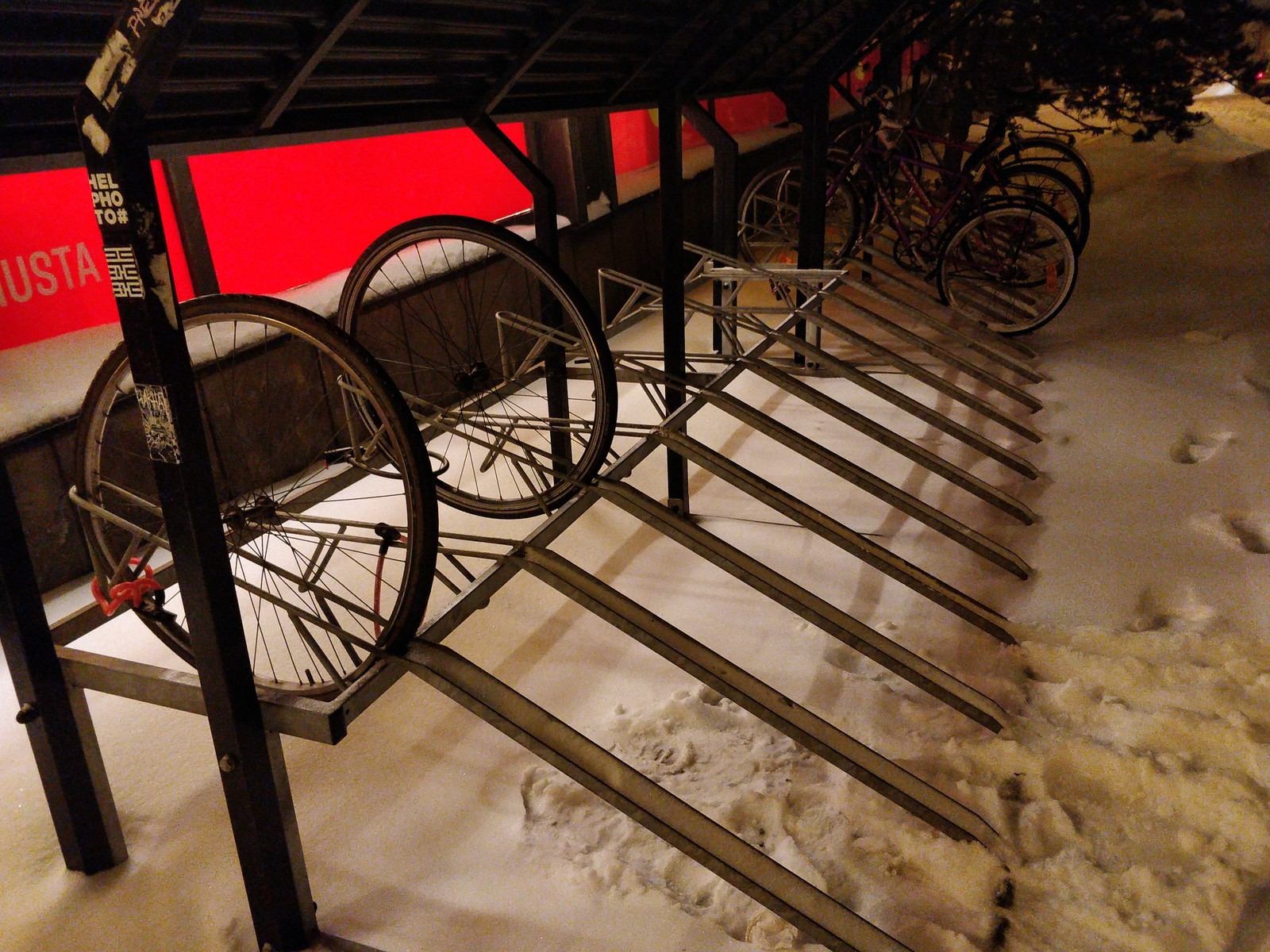 Winter bike racks in Helsinki. - A bike, Bicycle parking, Helsinki, Longpost