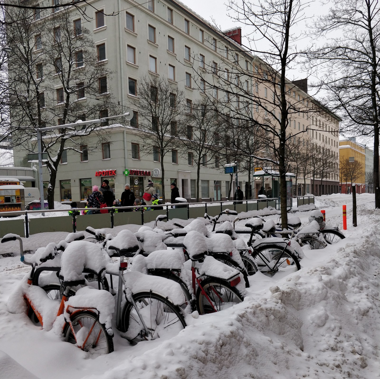 Winter bike racks in Helsinki. - A bike, Bicycle parking, Helsinki, Longpost